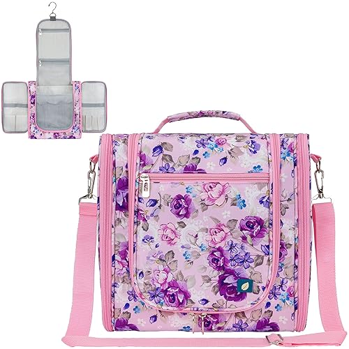 PAVILIA Bolsa de aseo extragrande para mujeres y hombres, organizador de cosméticos colgante, bolsa de maquillaje resistente al agua para