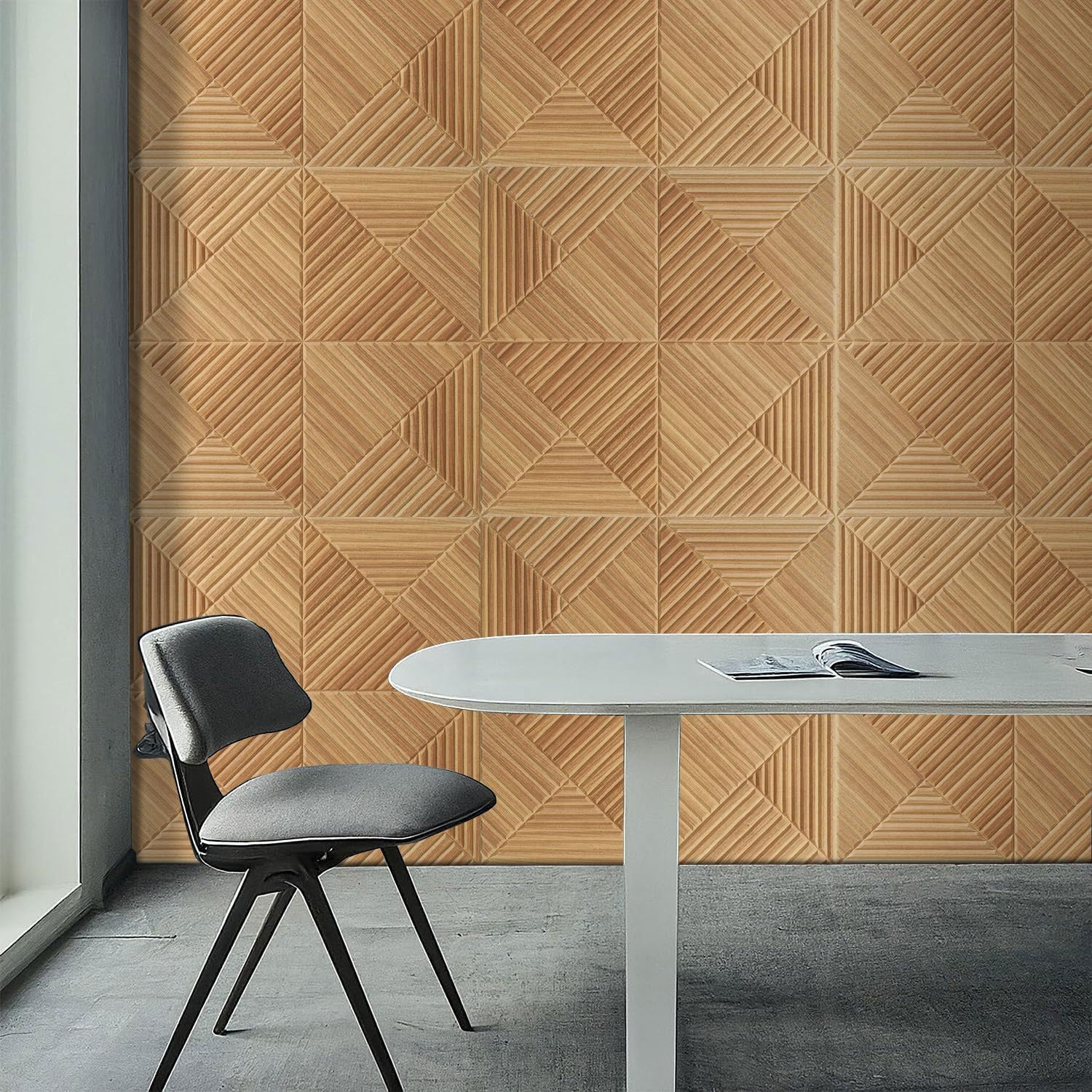 Pannelli Acustici Autoadesivi Effetto Legno, Pannelli Fonoassorbenti Decorativi Murali, 6 Pezzi Pannello Decorativo Parete Adesivo 3D Fonoassorbente Decorativo per Studio Cameretta Home Ufficio