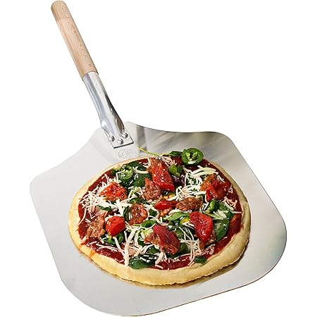 Kitchen Supply 14-Inch x 16-Inch Aluminum Pizza Peel with Wood Handle