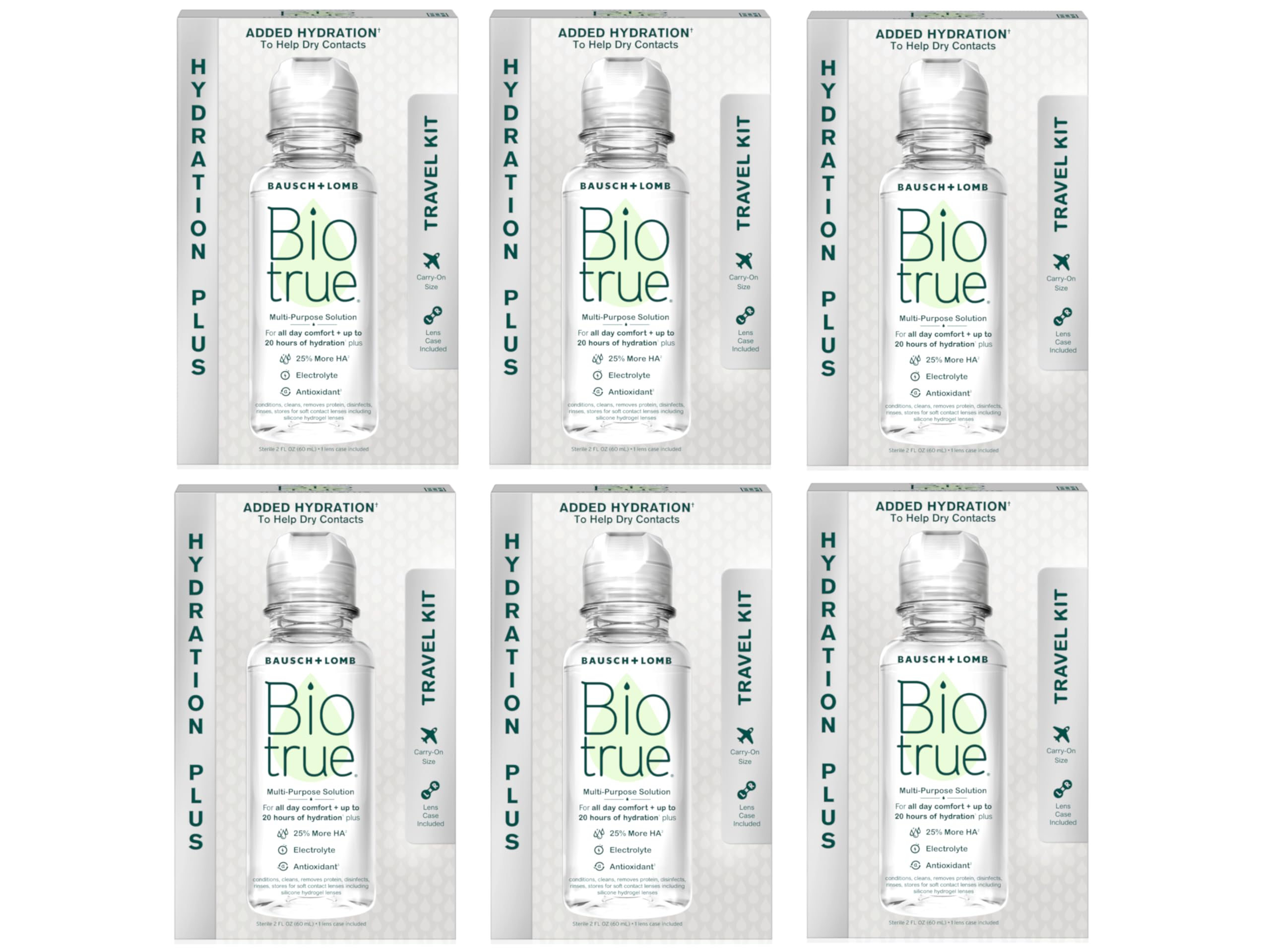 Biotrue Contact Lens Solution Multi-Purpose Solution for Soft Contact Lenses Lens Case Included 2 FL OZ Travel Size