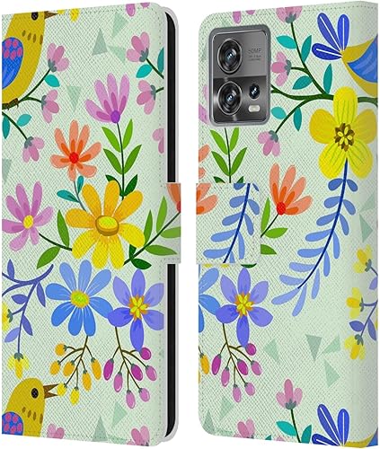 Head Case Designs Officially Licensed Haroulita Marigold Cute Flower Pattern Leather Book Wallet Case Cover Compatible with Motorola Moto Edge 30 Head Case Designs Officially Licensed Haroulita Marigold Cute Flower Pattern Leather Book Wallet Case Cover Compatible with Motorola Moto Edge 30