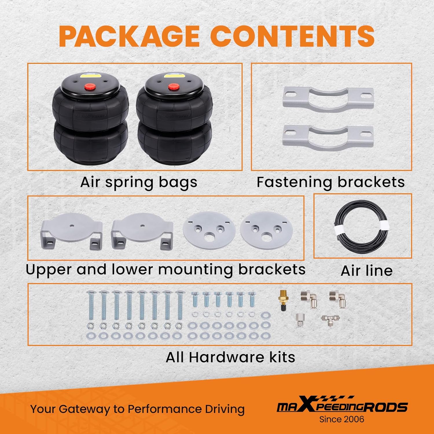 maXpeedingrods 5000 lbs Air Suspension Bags Kit for Chevy Silverado 1500 1999-2006 GMC Sierra 1500 1999-2006 2WD 4WD Air Ride Spring Kit