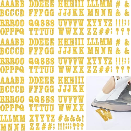 Miniatura 3 de Outus 279 letras navideñas termo-adhesivas de 2 pulgadas, letras de transferencia de flocado de la A a la Z, calcomanías para calcetines de Navidad,