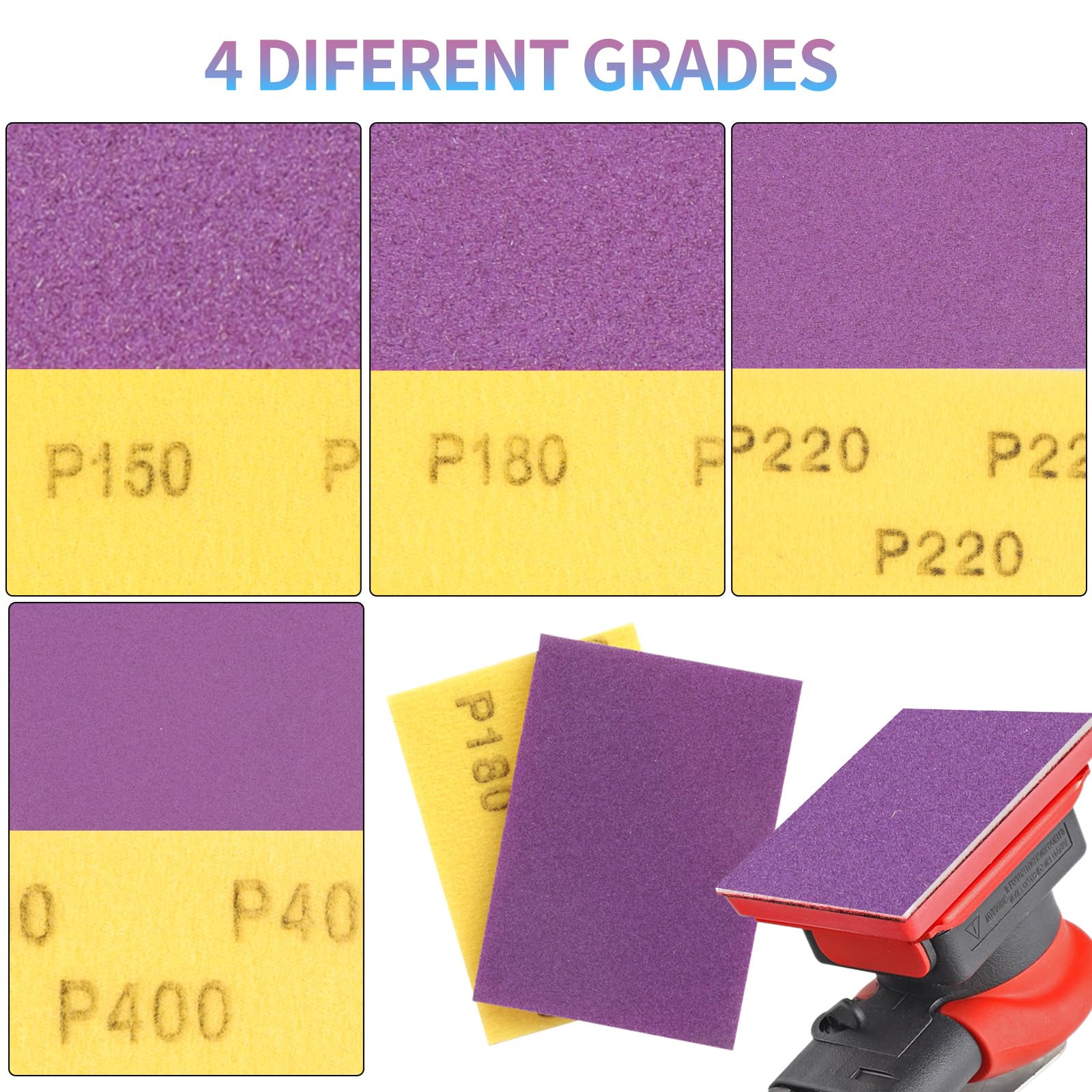 20 Pcs Sanding Sponge Set, 150/180/220/400 Grit Sanding Pads Flexible Foam Hand Sanding Block - Image 3