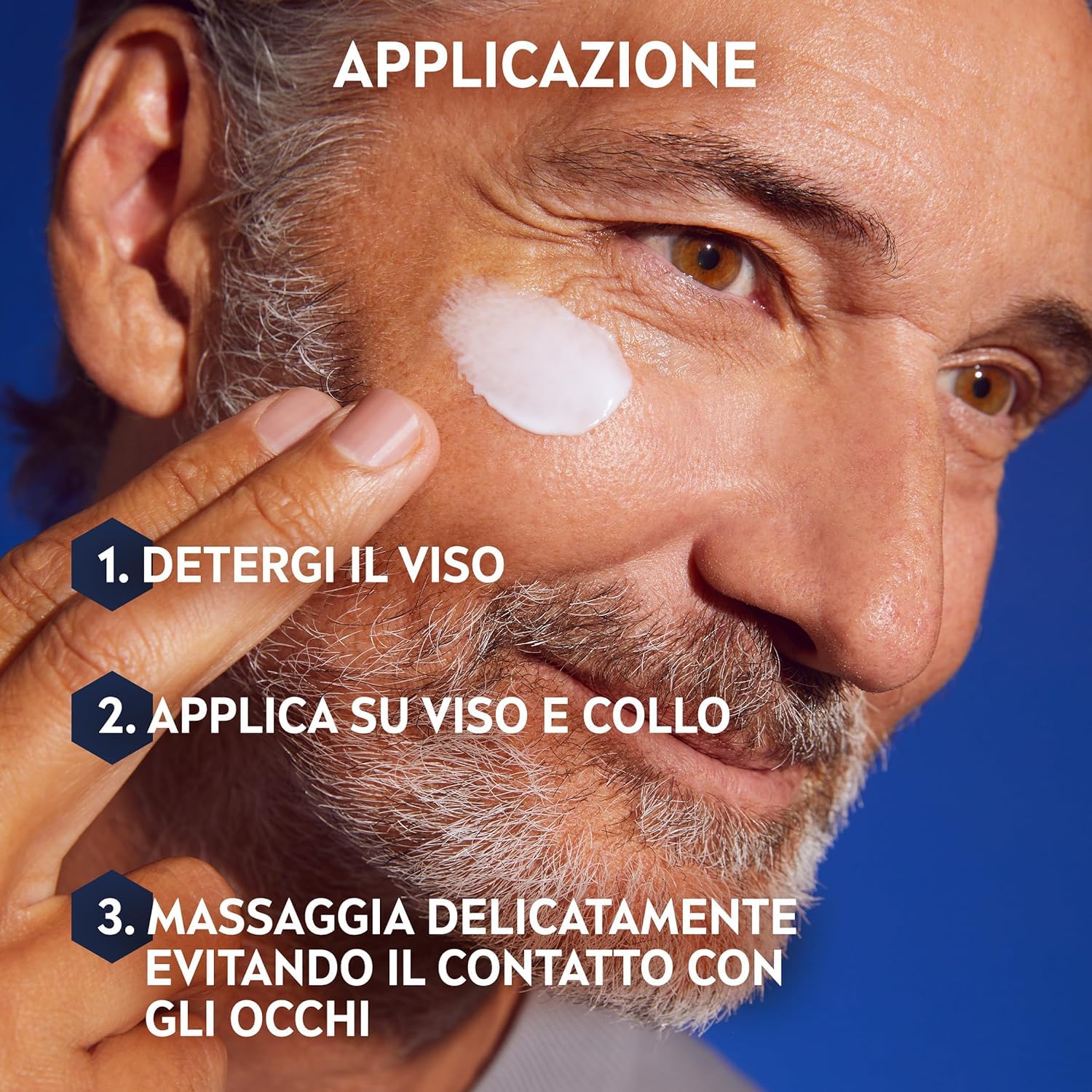 NIVEA MEN Anti-Age Hyaluron Hydro Gel Uomo 50 ml, Crema viso uomo per pelli mature, Crema viso acido ialuronico idratante, rivitalizzante e rinfrescante