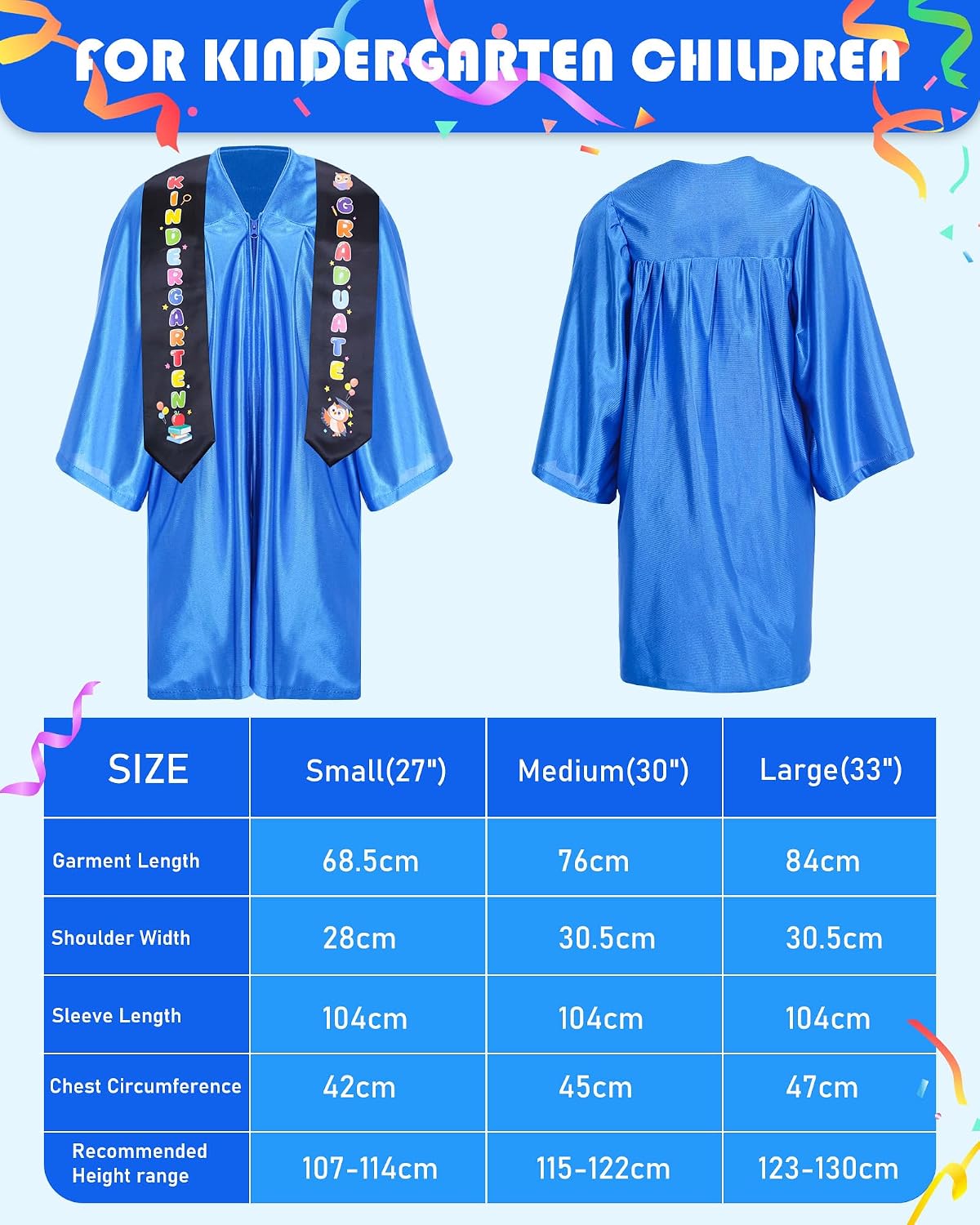 Kindergarten Graduation Cap and Gown - Preschool Graduation Cap and Gown with Stole Certificate for Kids 2026