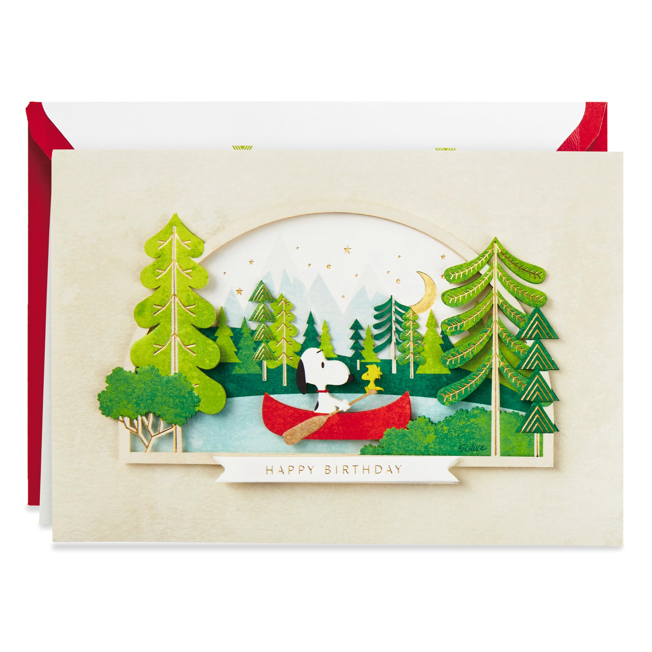 Hallmark Signature Peanuts Birthday Card (Snoopy Canoe)