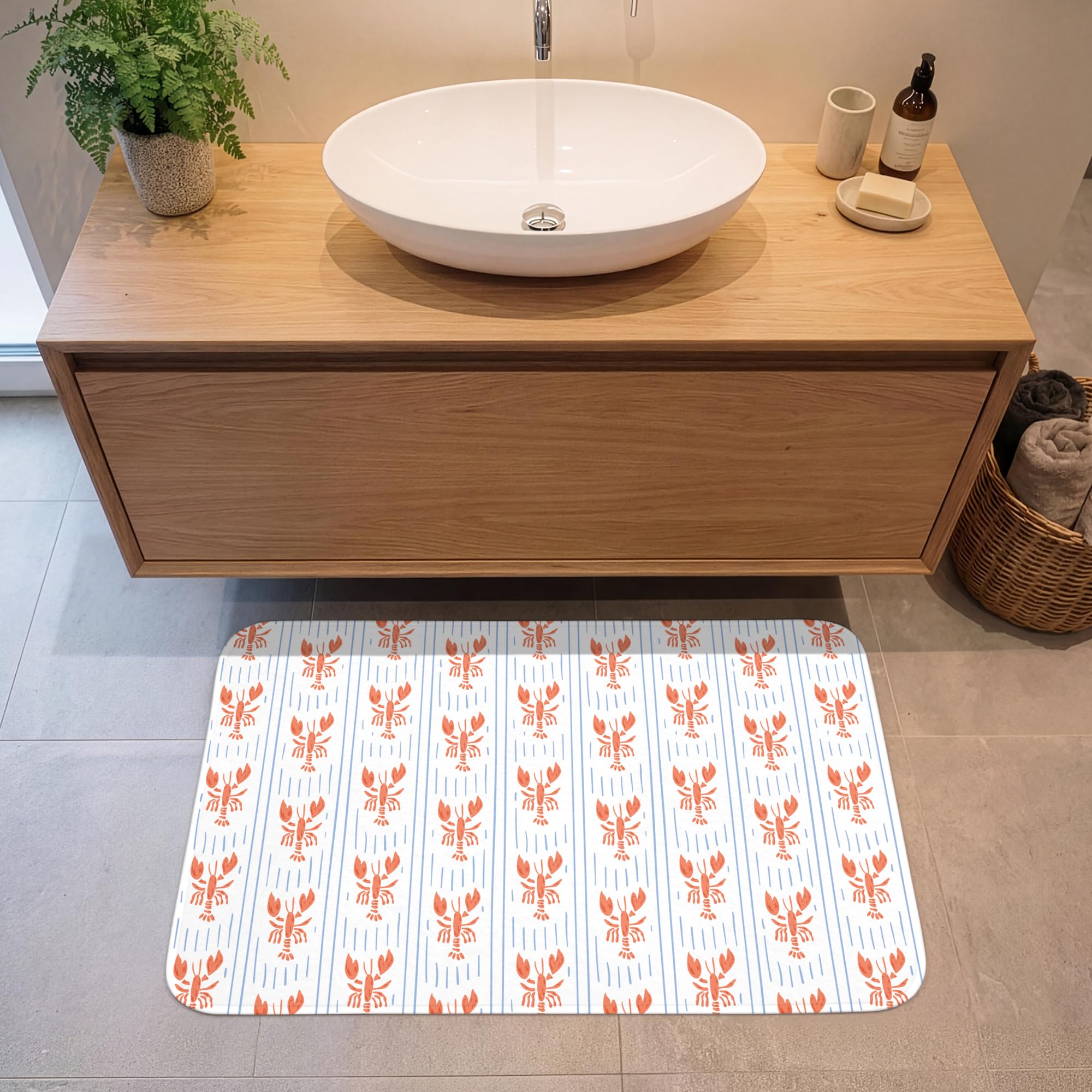 Tapis Salle De Bain Decoration Absorbant Antidérapant Lavable Non