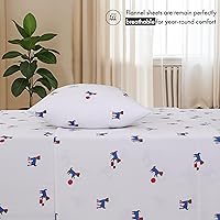 Vista 160 de RUVANTI Flannel Sheets Twin Size - 100% Cotton Double Brushed Twin Sheets Set, Deep Pockets 16 Inches, All Seasons Breathable & Extra Soft Bed Bali