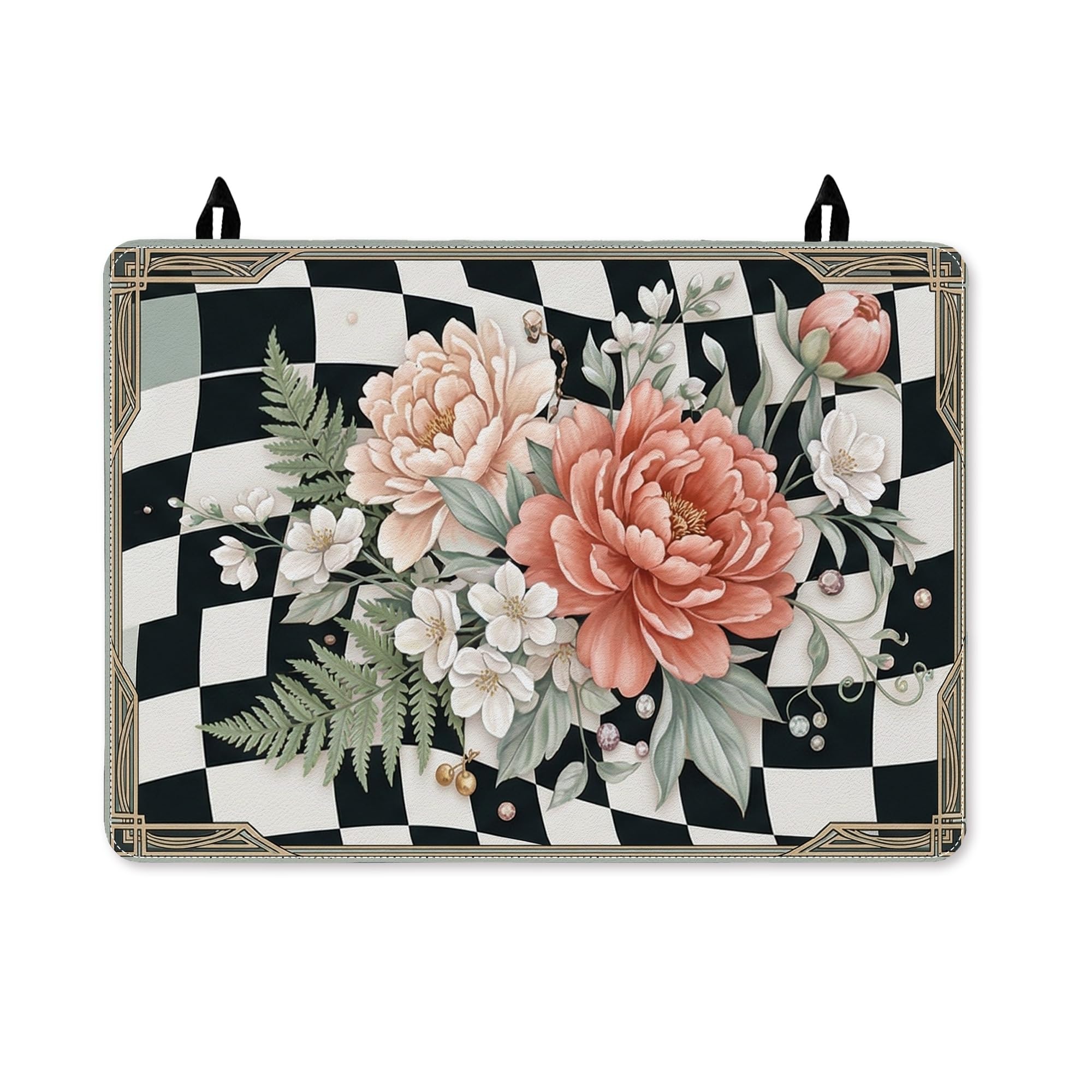 Housse pour cuisinière électrique noire 71x50,8 cm floral vintage