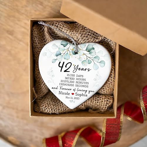 Miniatura 3 de Adornos de Navidad personalizados para 42 años, regalos de matrimonio para parejas, papá, mamá, esposa, marido, árbol de Navidad, decoración