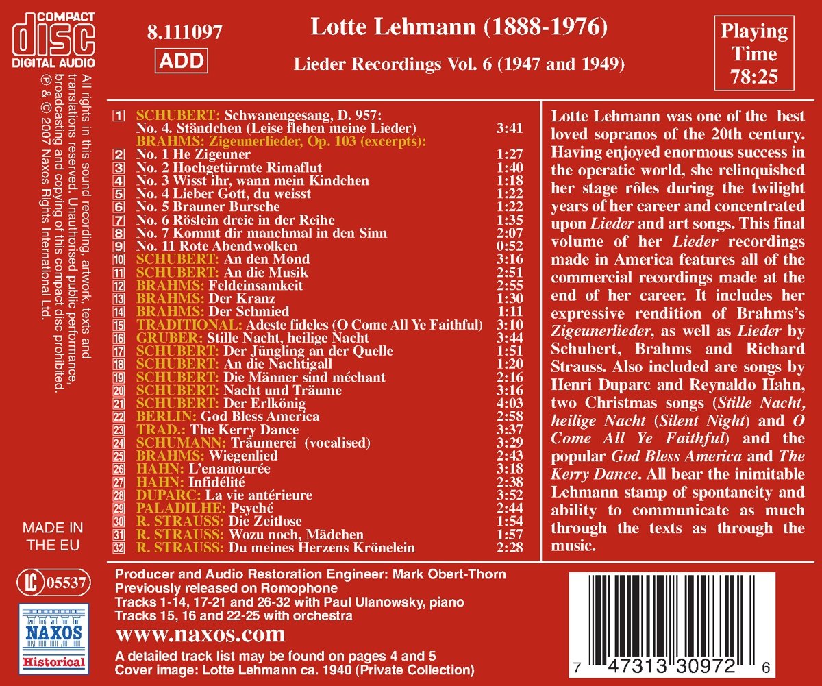 LIEDER RECORDINGS VOL.6