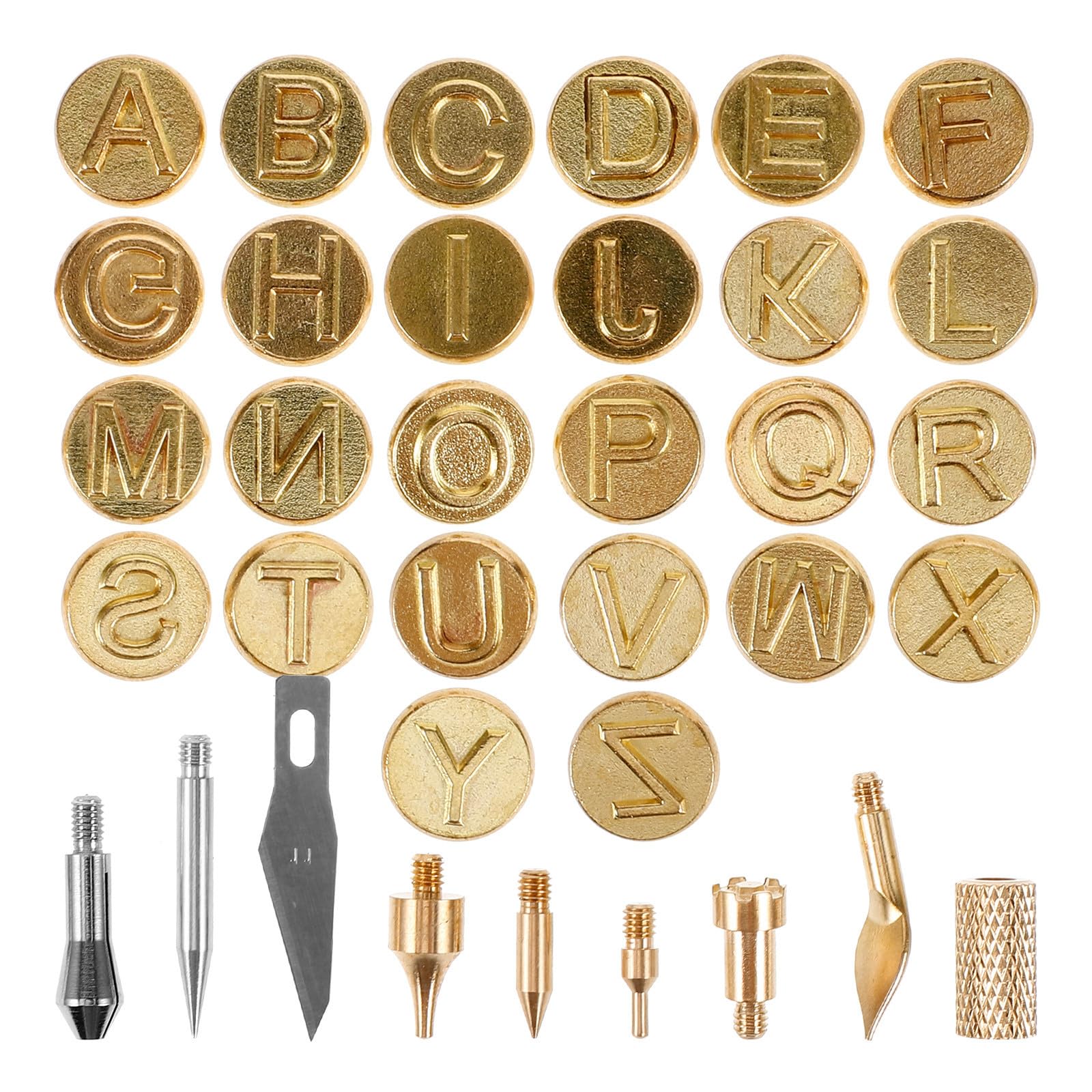 Puntas para Quemar el Alfabeto para Decorar Cuero en Talleres de Manualidades y Manualidades en Casa