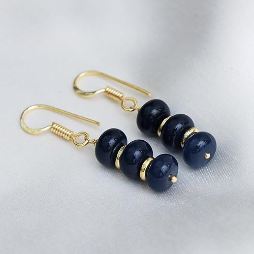 Miniatura 187 de Gempires - Aretes ligeros con cuentas hechas a mano, hipoalergénicos, chapados en oro, aretes colgantes para mujer