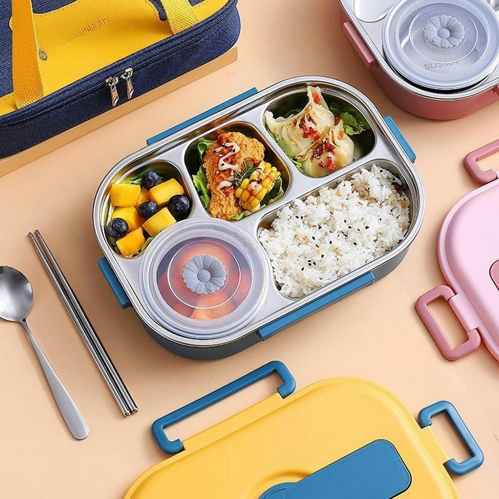 NOGRAX Porta Pranzo Box Pranzo Portatile Contenitore Di Cibo In Acciaio Inossidabile Per La Scuola Da Picnic Da Picnic Per Bambini Box Da Pranzo Alimentare Con Ciotola, Borsa