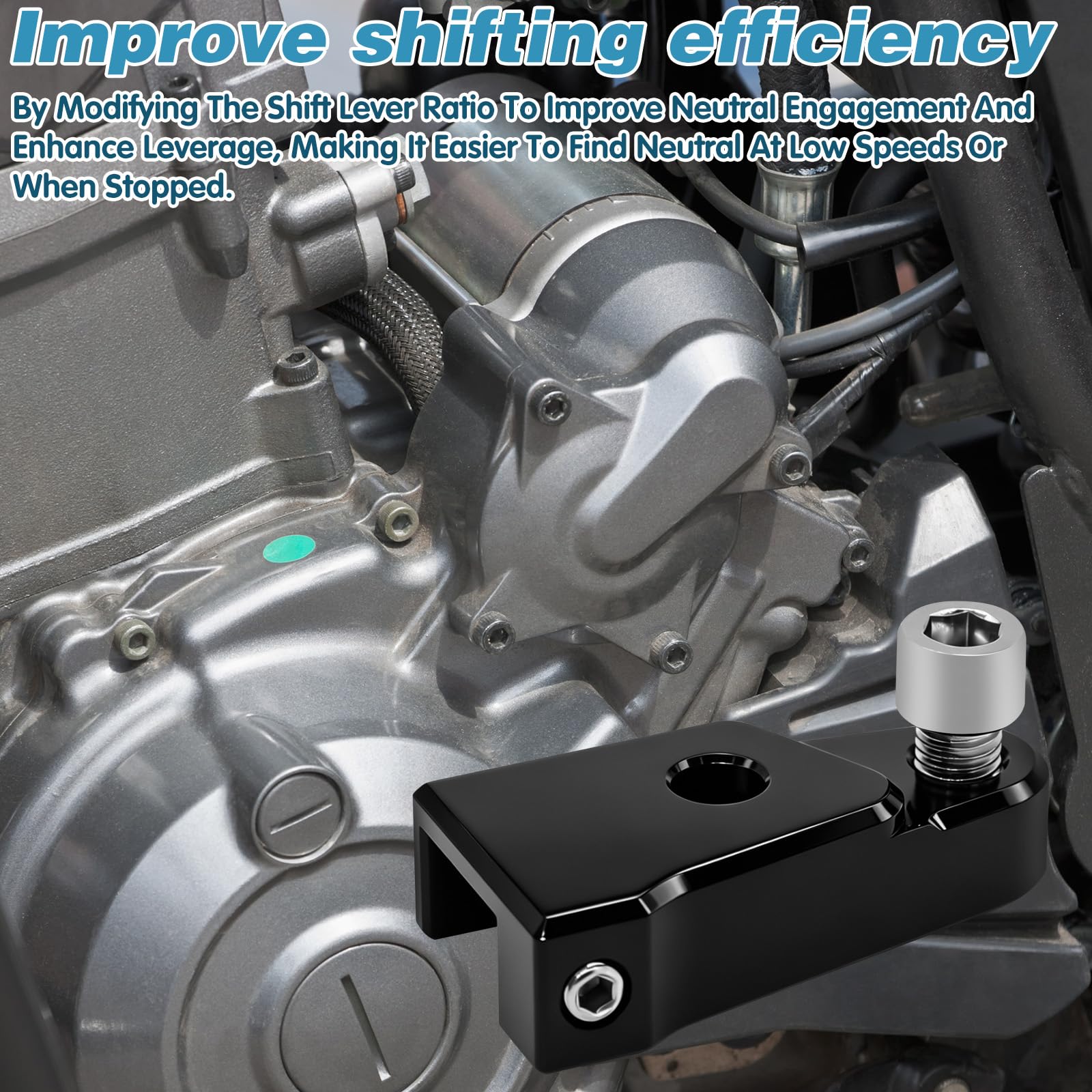 Motorrad EZ Shift Neutralganghilfe, Neutralganghilfe-Kit for Harley EZ Shift, Motorrad-Landesystem for Harley Twin Cam M8, Einfache Hilfsrahmenhalterung (Schwarz)