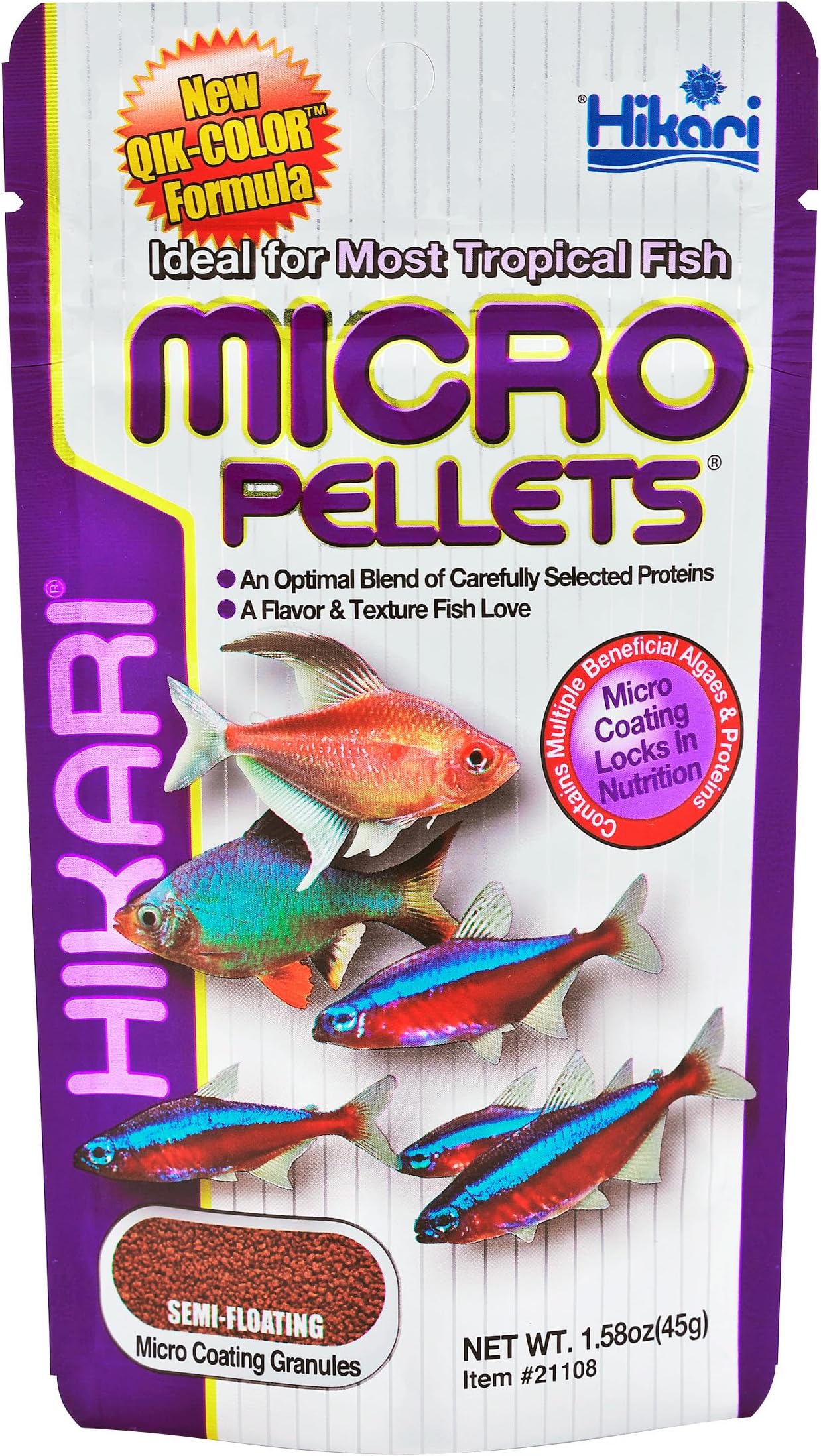 Hikari Usa Inc AHK21108 fish tropical Micropellets 1.58-Ounce