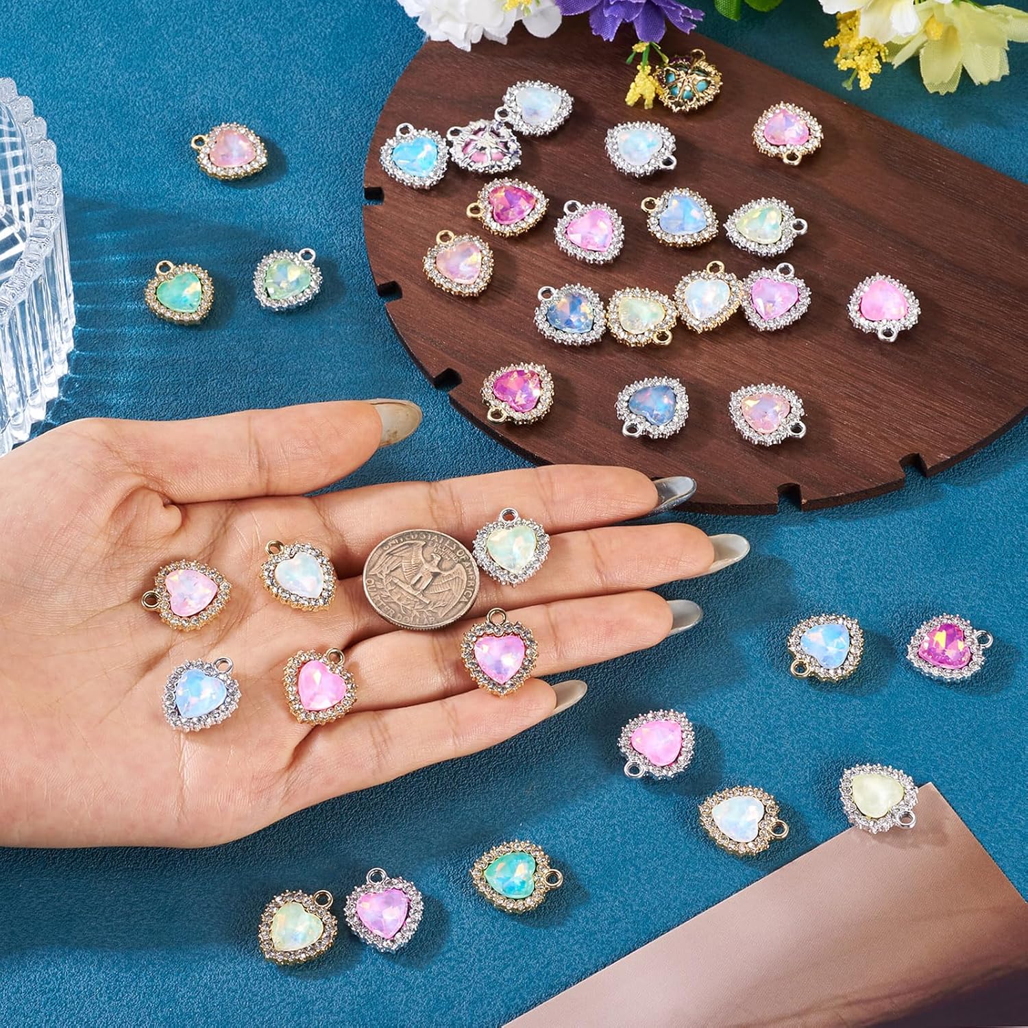Bling Crystal Rhinestone Charm Pendants Assorted Faceted Glass Charms Colorful Crystal Birthstone Charms for Women Bracelet Earring Necklace Jewelry Making - Image 7