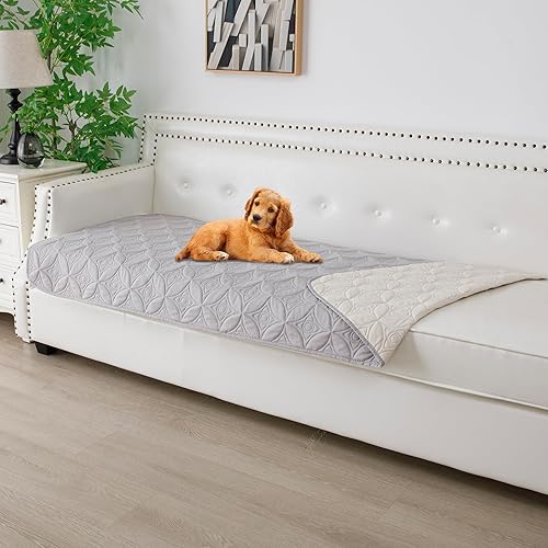 Miniatura 41 de Manta impermeable para perros, 30x30 pulgadas, fundas pequeñas para sofá, silla y cama para mascotas; protector para muebles lavable y reversible -