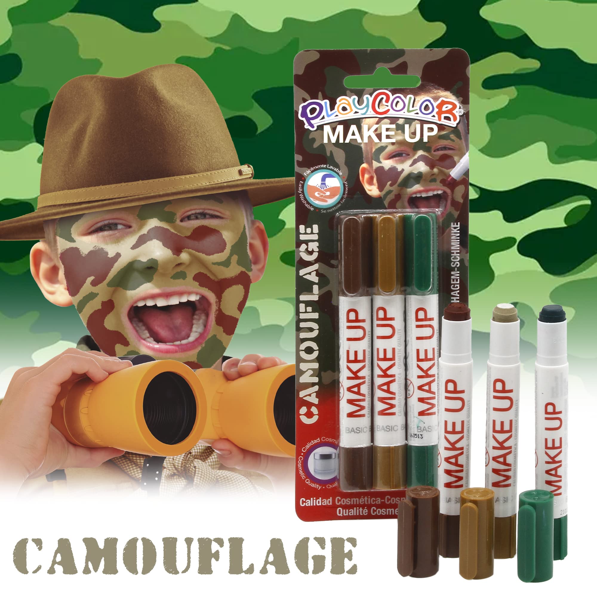 Farby do twarzy PlayColor Make up 3 kolory kamuflaz