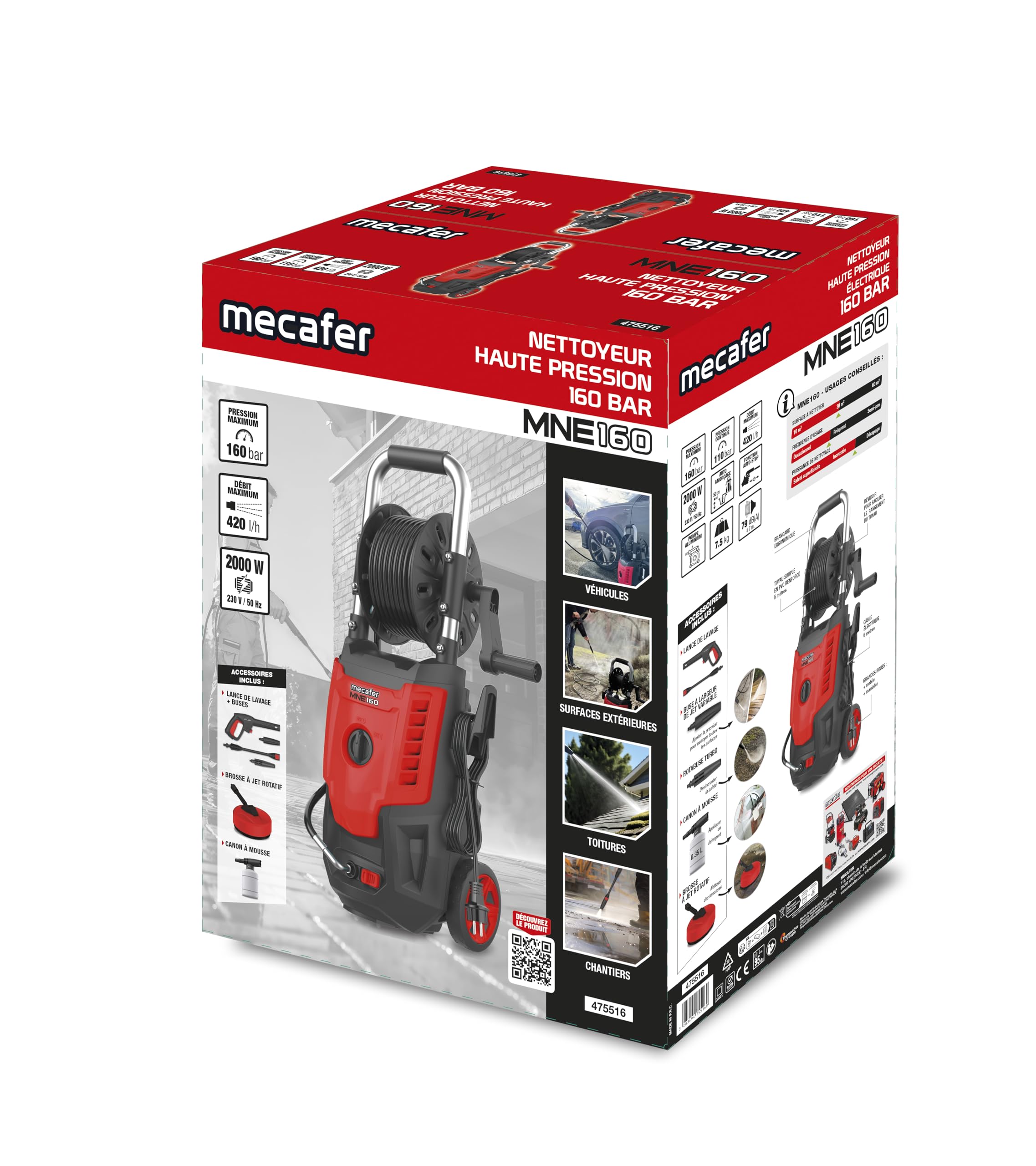 Idropulitrice elettrica Mecafer MNE 160, 160 bar, 420 l/h.