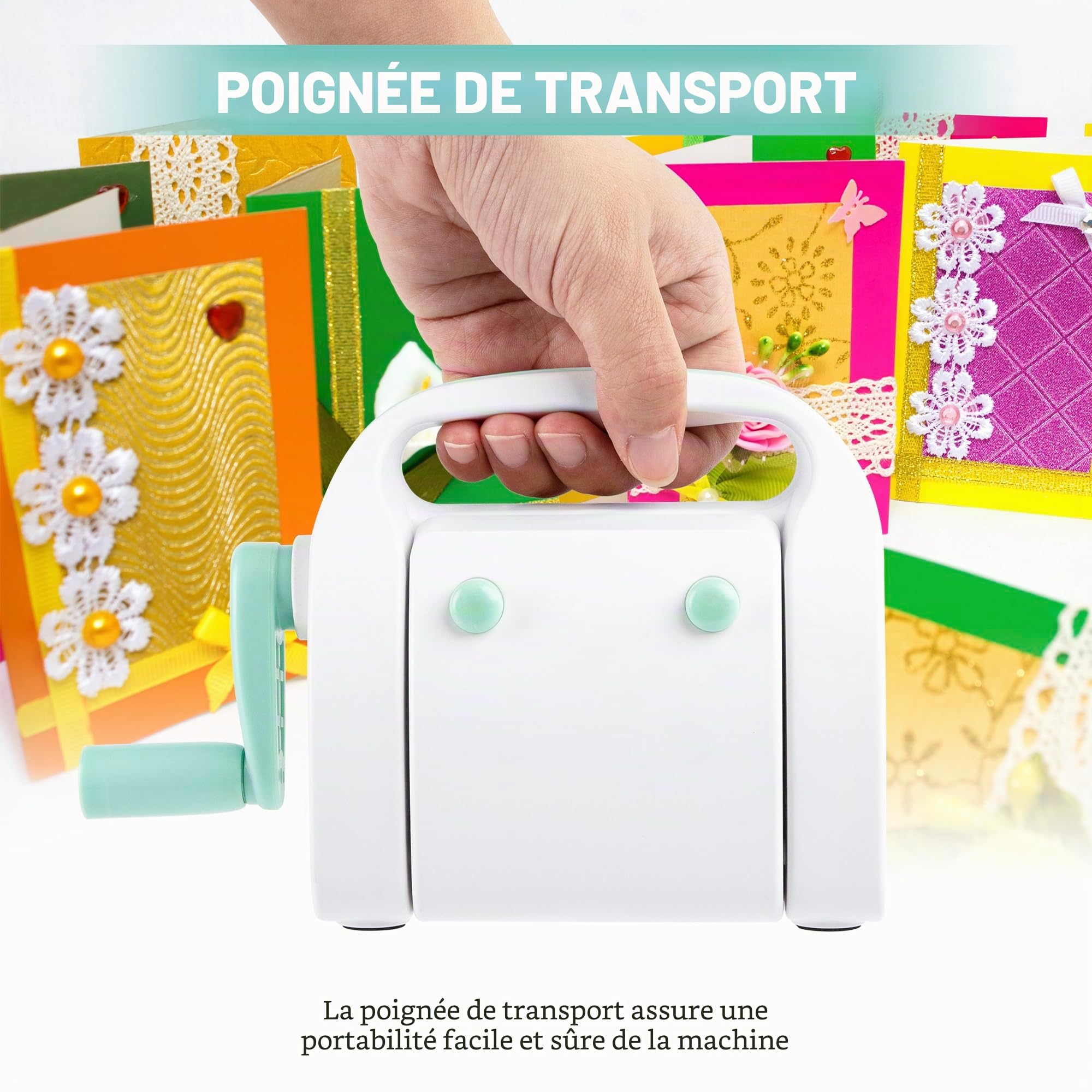CraftGenes Mini machine de découpe, machine de gaufrage de 7,6 cm pour scrapbooking et fabrication de cartes, fente d'alimentation – Outil de bricolage compact pour travaux manuels en papier