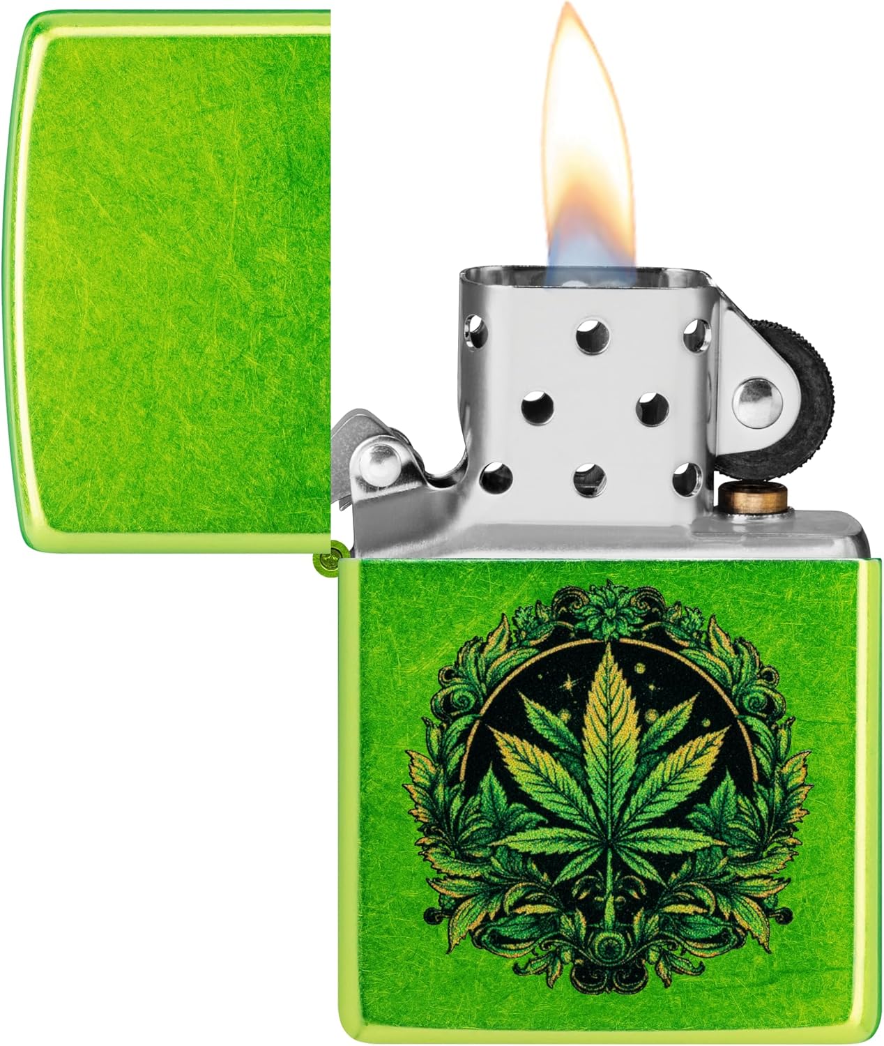 Zippo Windproof Lighter - Leaf, Lurid, Colour Image - Refillable - Reusable - Windproof Design - Gift Box - Made in USA
