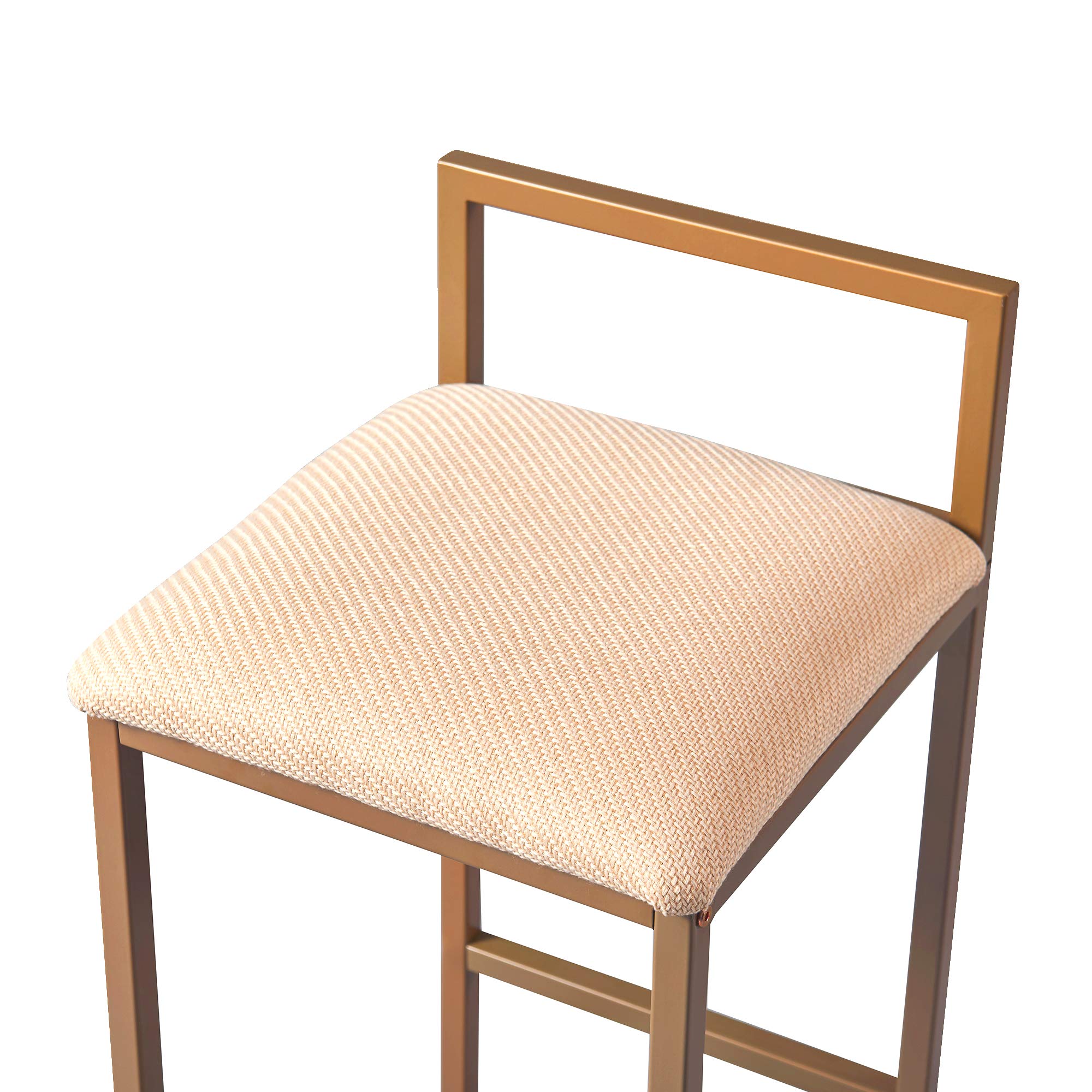 Teamson Home Marmo 3-Stücke Frühstücks-Ess-Set, Bartisch und 2 Gepolsterte Hocker mit Stauraum, Tischplatte aus Weißem Marmor und Beine in Gold-Messing-Finish