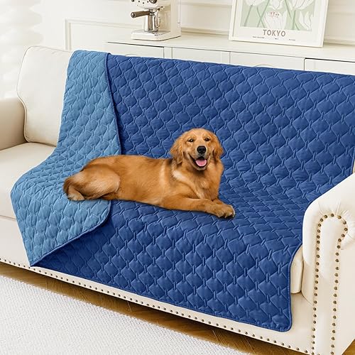 Miniatura 81 de Smiry Manta Impermeable para Cama de Perro 30x70, Manta Suave Reversible para Mascotas, Cubierta Lavable a Prueba de Fugas para Sofá de Gatos y Azul