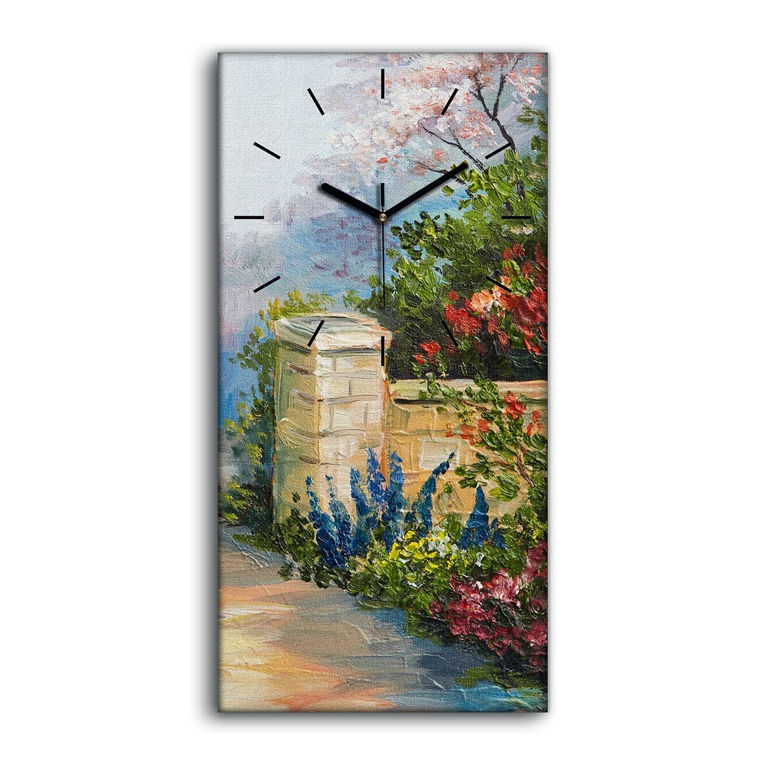 Horloge sur Toile Silencieuse sans Tic-Tac 30x60cm Art Moderne pour Chambre