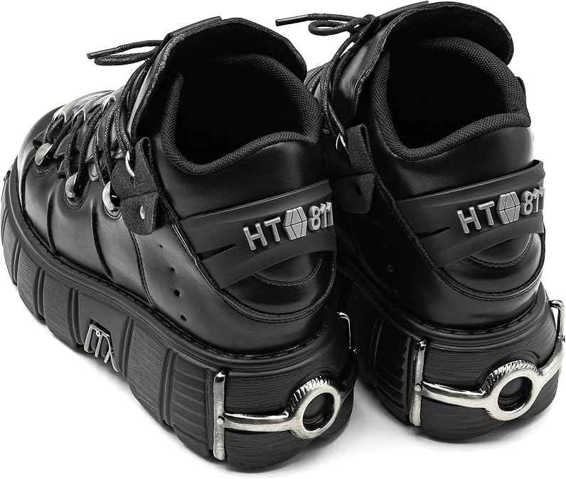 Women's Metal Platform Goth Boots Punk Womens Ankle Boots Fashion Casual Gothic Biker Boots Female Chunk