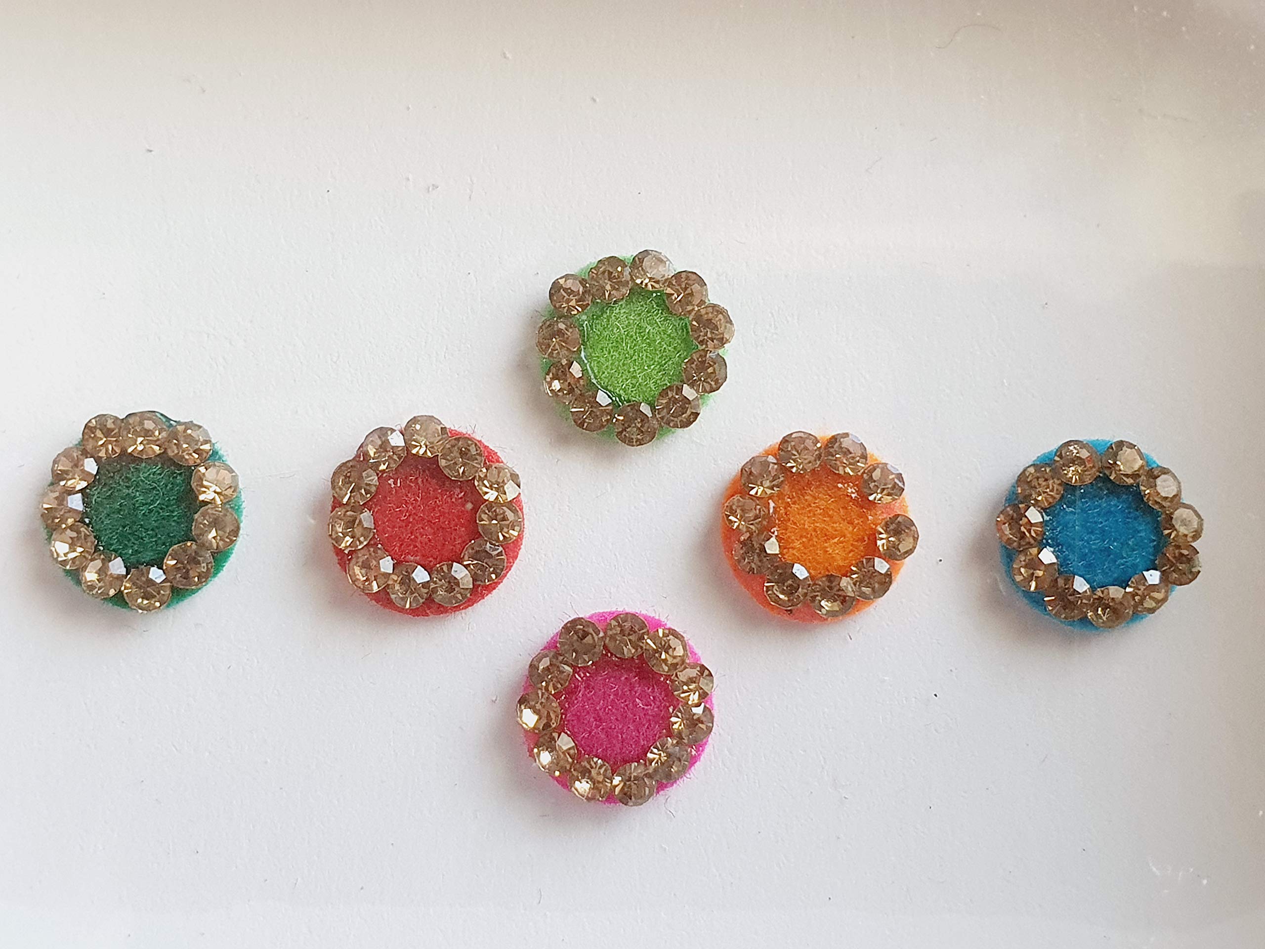 PRC037 Round Coloured Crystal Fancy Bindis Forehead Gem Stickers Pack Indian Body Art Tattoo Indian Wedding