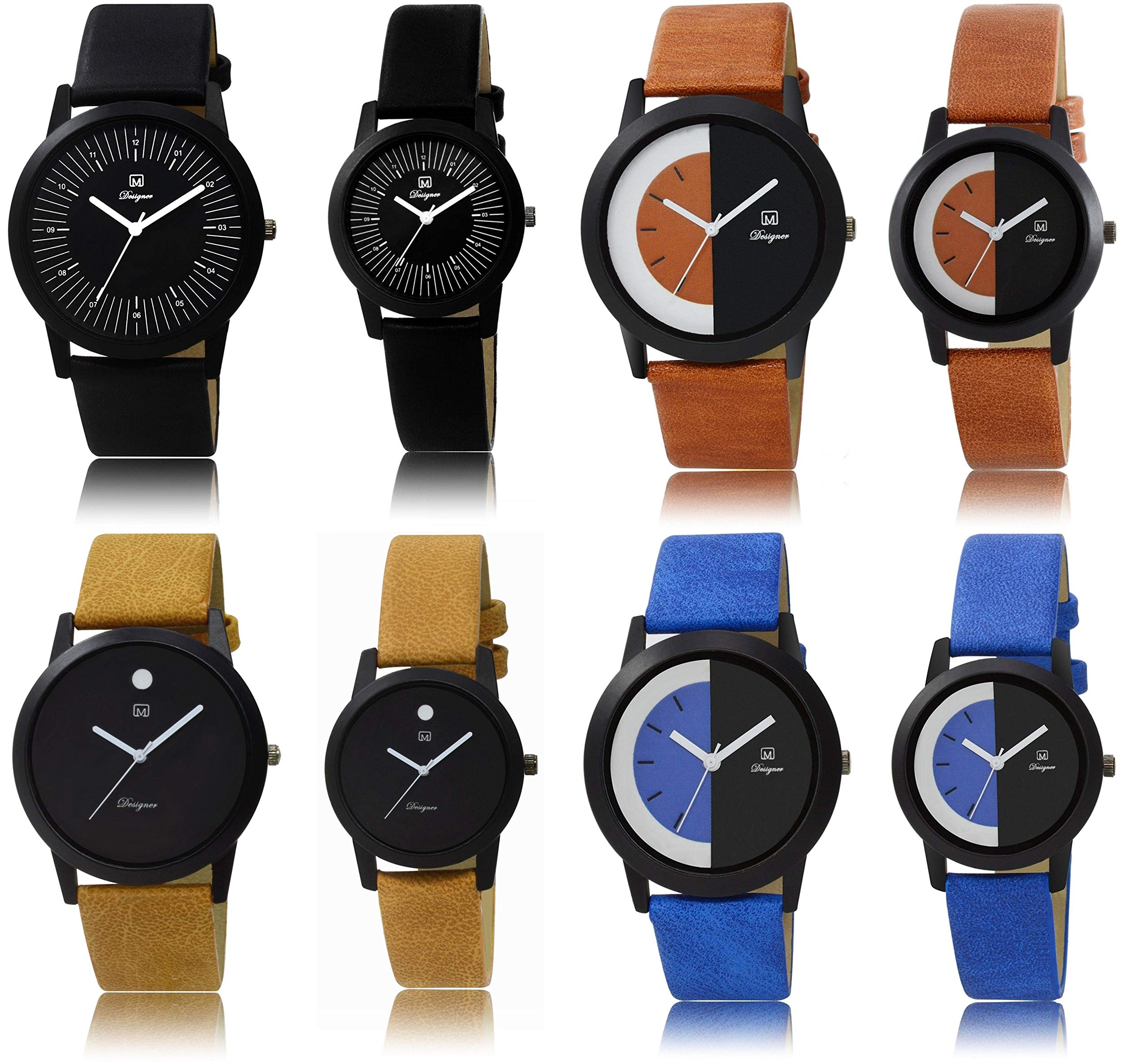 Bollywood Designer Analogue Couple Watches Combo pack of 8 BL-Unisex (4 pair) BD-5263 (B07YJ4SBWB) Amazon Price History, Amazon Price Tracker