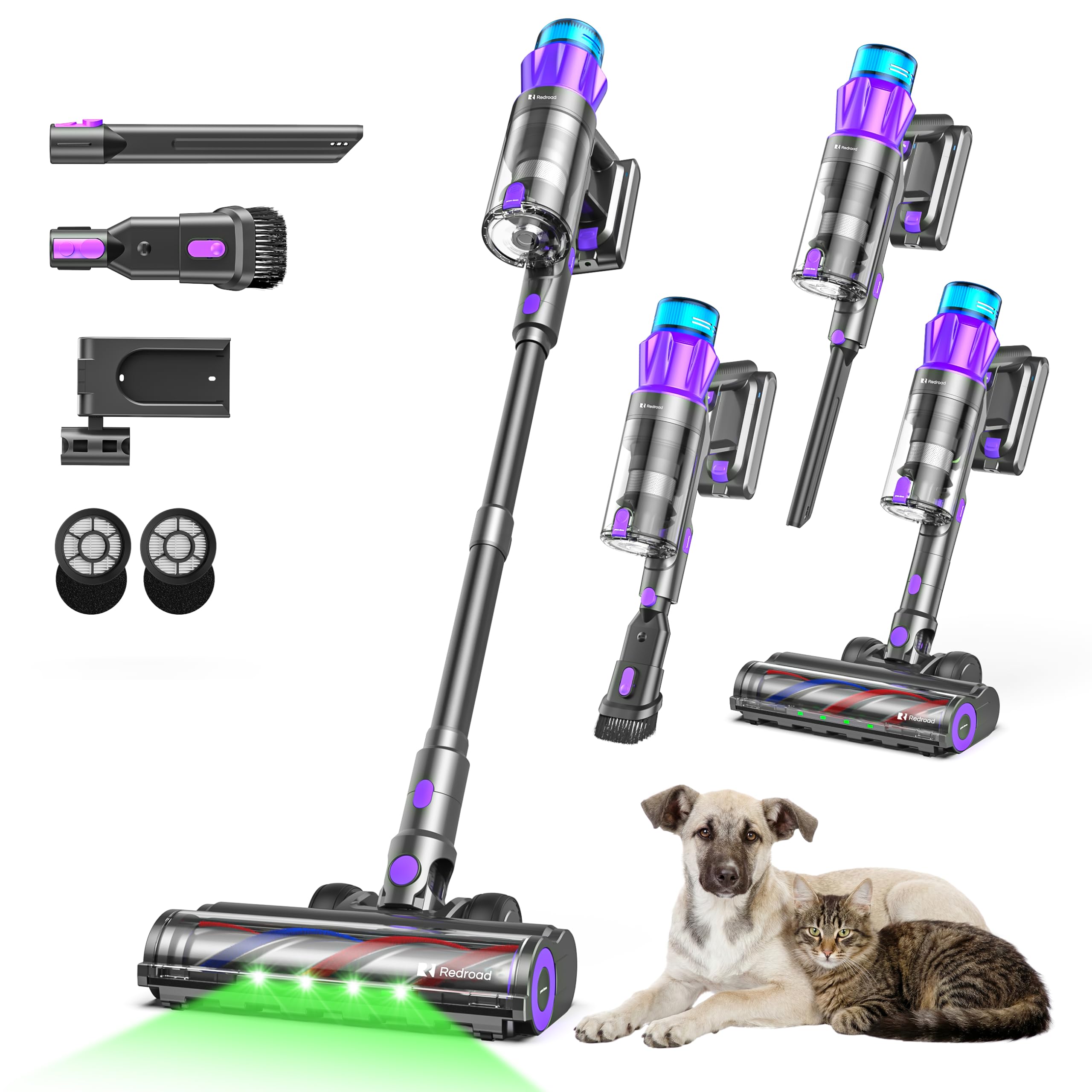 Redroad Cordless Vacuum Cleaner,60KPA/210,000PRM/650W Brushless Motor Cordless Vacuum for Home,4 in 1 Lightweight Vacuum Cleaners with 3 Adjustable Suctions,Max 75 Mins Runtime for Carpet,Hard Floors — view 10