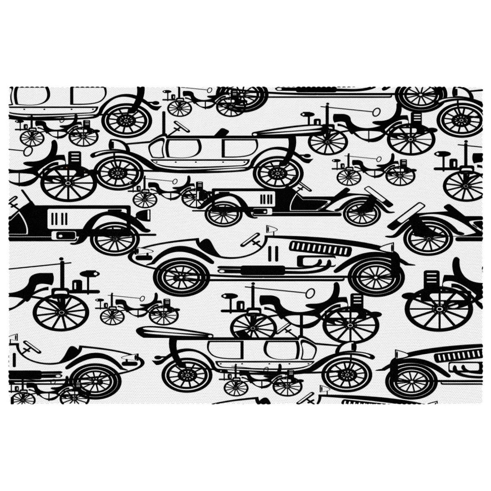 Set de table vintage rétro automobile lot de 6 lavable pour table de salle à manger 30x45 cm