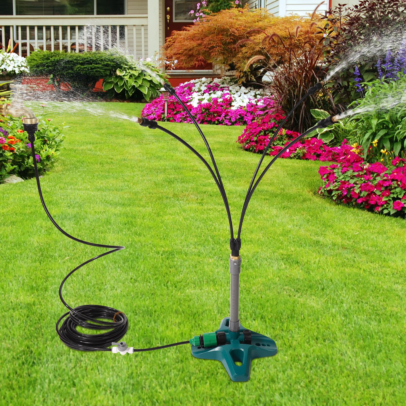 Lyreh Système de Brumisation sur Pied Vert 68,58x25x20,7cm Vaporisateur Portable pour Terrasse Extérieure Jardin