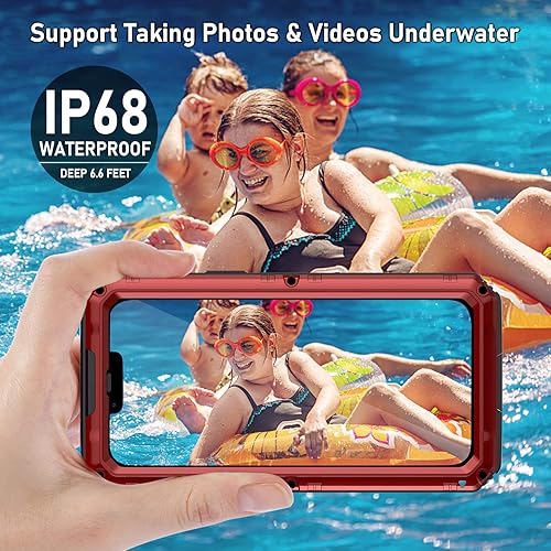 Miniatura 10 de Beasyjoy Funda impermeable para iPhone 13, funda de metal con protector de pantalla integrado, protección de cuerpo completo resistente, grado