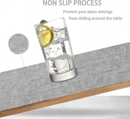 Miniatura 3 de Juego de 2 manteles individuales de piel sintética, impermeables, resistentes al calor, a prueba de aceite, lavables, manteles individuales