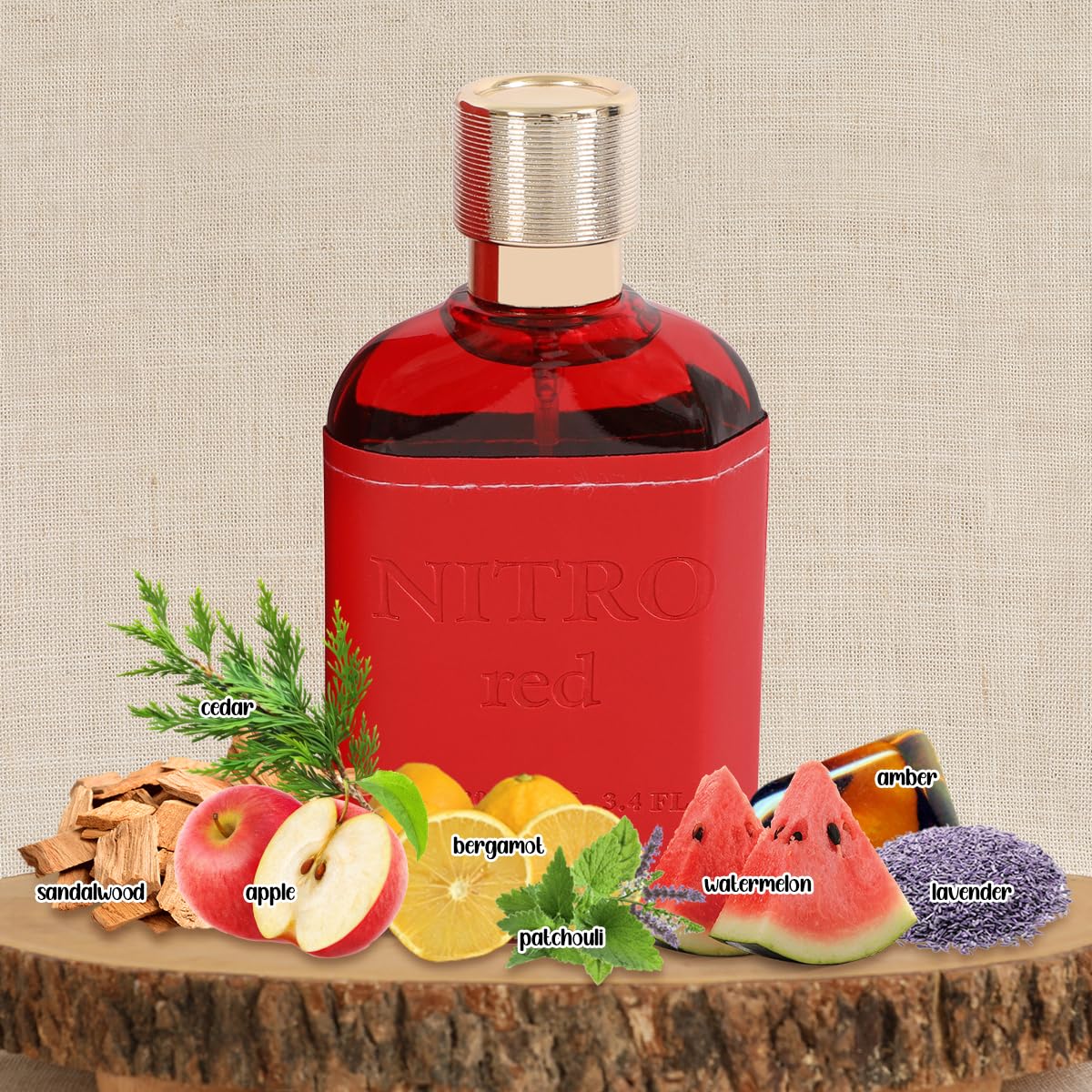 Nitro Red Eau de Parfum for Men Fresh Woody Spicy Masculine Scent 100ml / 3.4 fl.oz