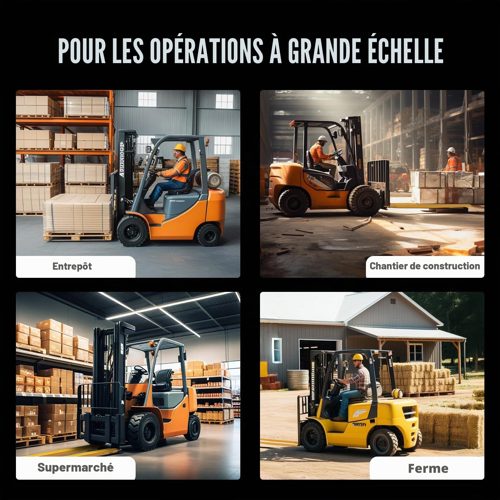 VEVOR Rallonges de Fourches à Palette 1820x140 mm Extensions de Fourche pour Chariot Élévateur Industriel 1 Paire Acier au Carbone Robuste pour Déplacer et Transporter Charges Volumineux Lourds, Jaune