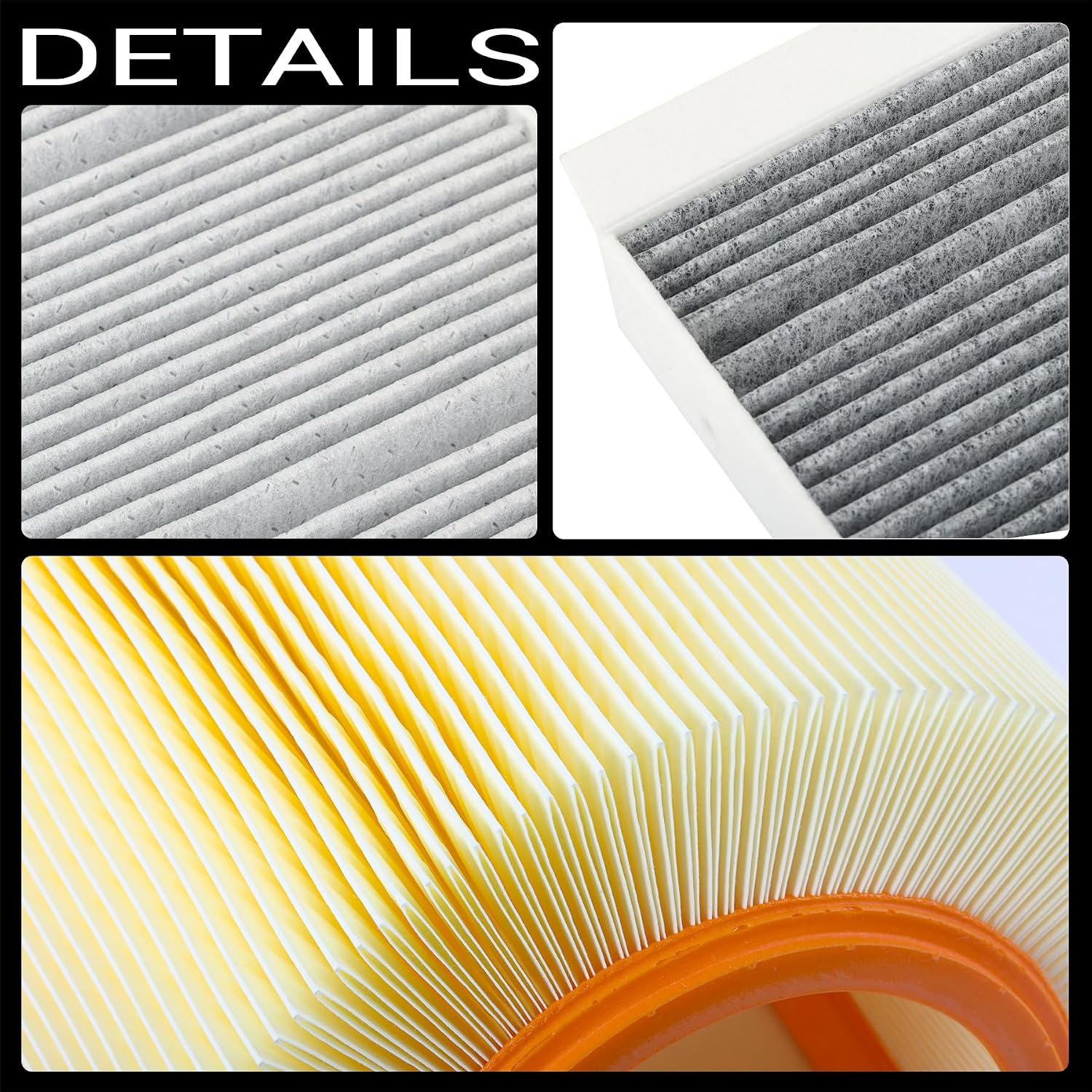 CA10330 PC99348C Engine & Cabin Air Filter Kit for 2019-2023 Mercedes-Benz Sprinter 1500/2500/3500/3500XD/4500, 2019-2021 Freightliner Sprinter 1500/2500/3500/3500XD Replace# A0000903751 4478300000