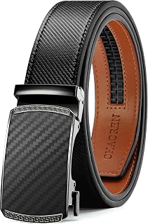 CHAOREN Men's Ratchet Leather Belt - Micro Adjustable Custom Fit, Effortless Buckle, 35mm Width for Jeans & Dress