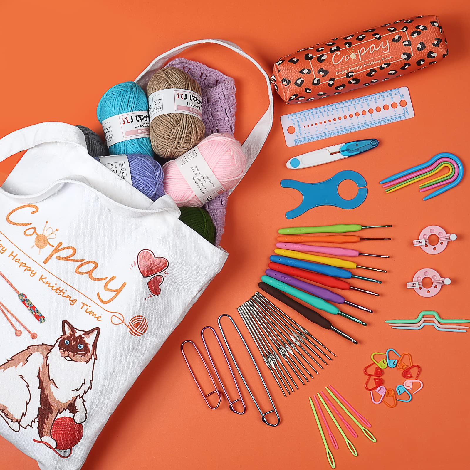 Kit Completo De Agujas De Ganchillo Para Principiantes Y Expertos - Incluye Hilos, Estuche Y Accesorios