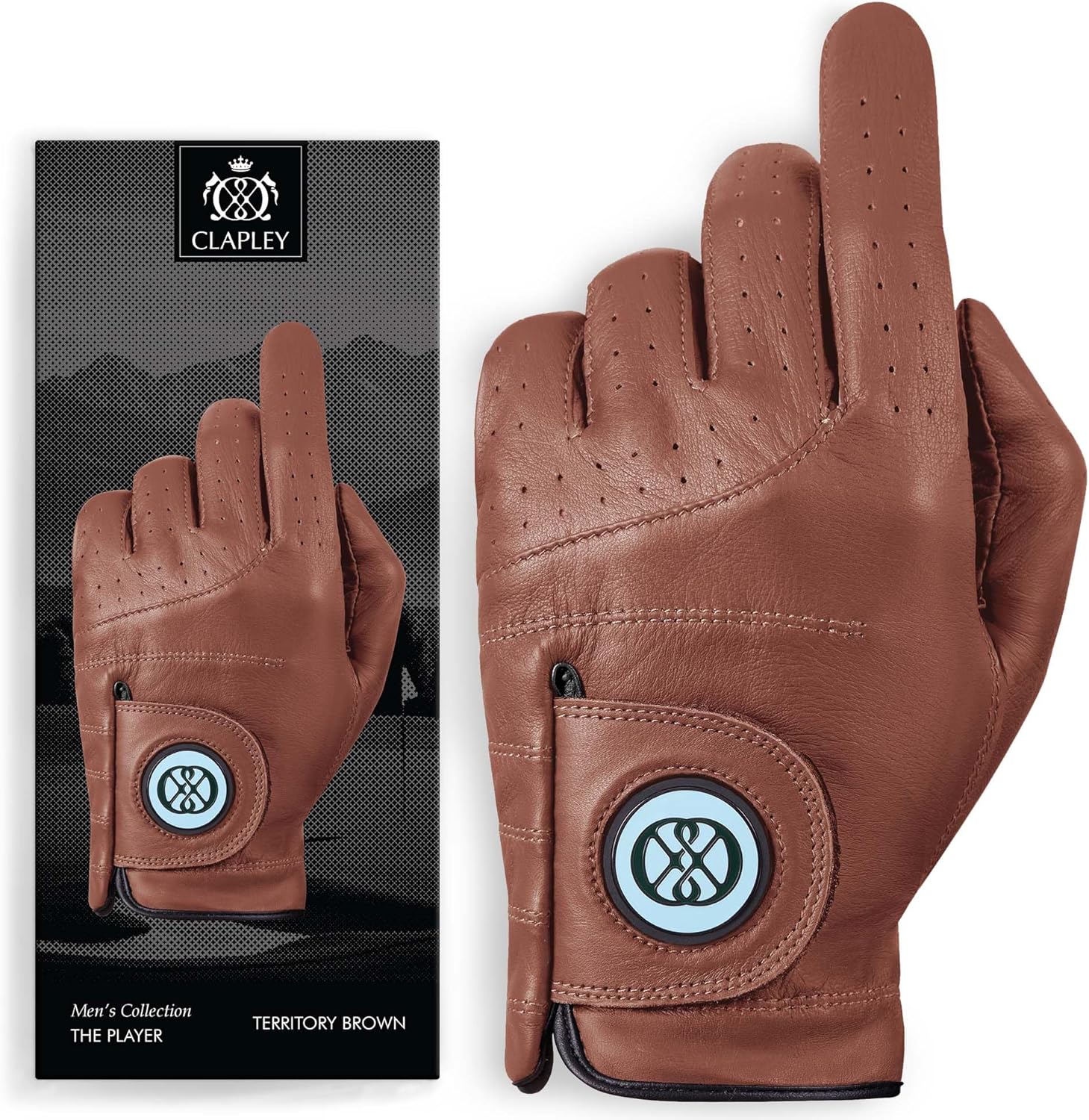 CLAPLEY Men’s Golf Glove – Premium Cabretta Leather with Magnetic Ball Marker, Breathable Design, Good Elasticity, Precious Gift for Golfers, Super Soft Feel, Left and Right Hand, Secure Fit
