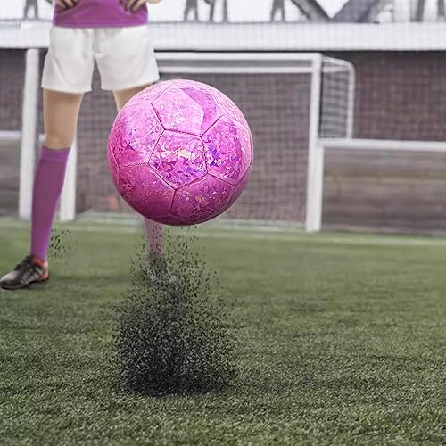 Miniatura 5 de Soccer Balls Size 5, Official Match Weight Long-Lasting Construction, Outdoor Soccer Balls for Boys Girls Youth Skills Practicing Christmas Birthday