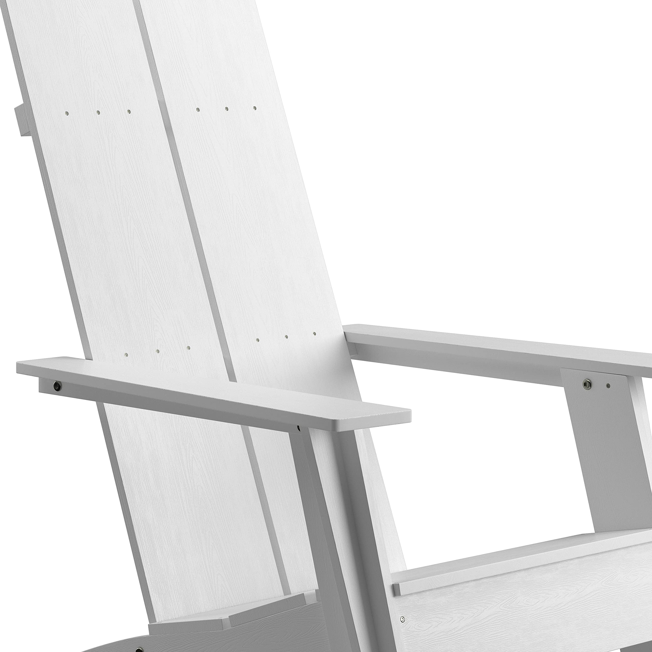 Flash Furniture Muebles Flash Silla Adirondack Moderna, White, Set of 1