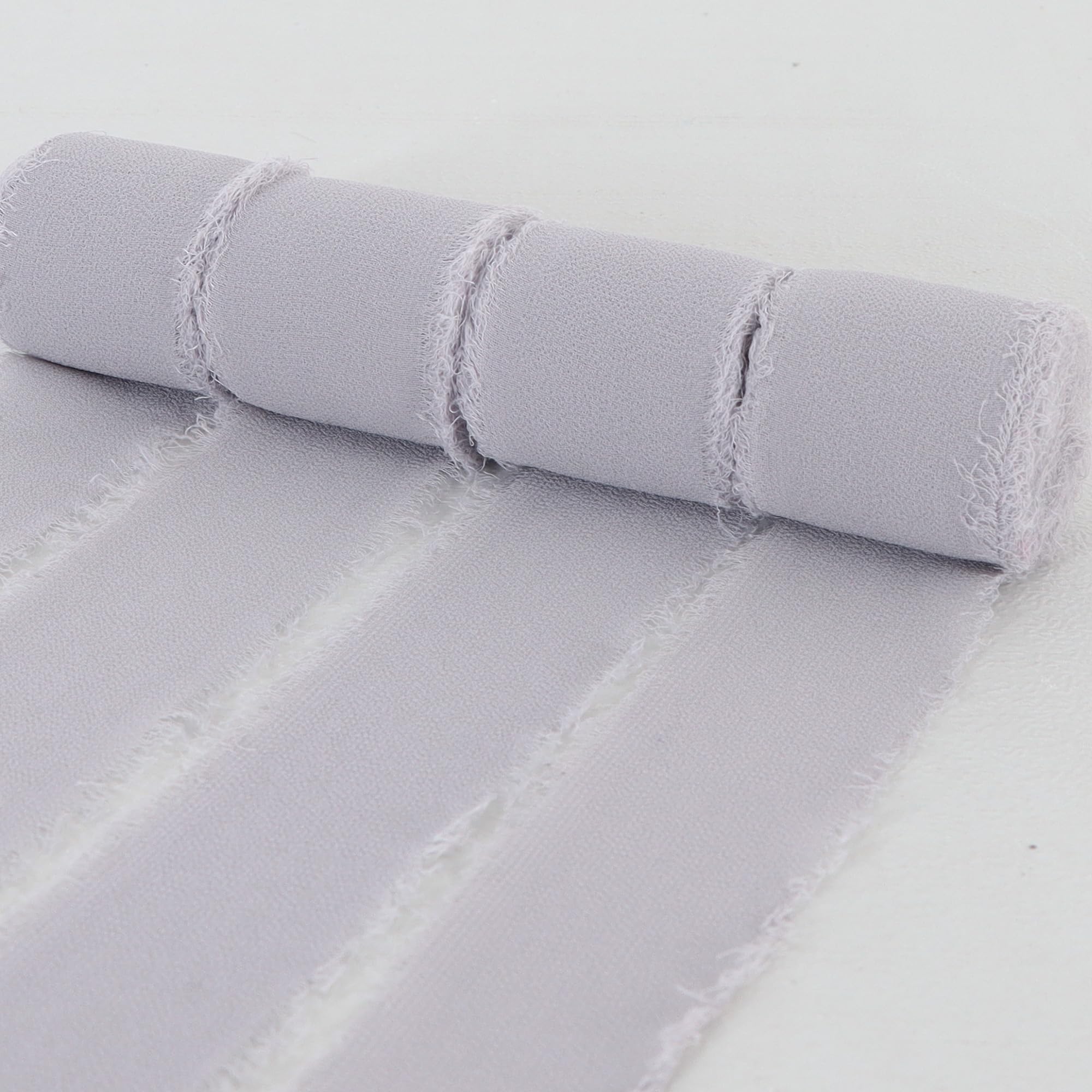TONIFUL 4 Rolls Grey Chiffon Ribbon 1 1/2 inch× 5.5 Yards Fabric Silk Ribbon for Gift Wrapping Wedding Party Decoration Flower Bouquet Wrapping Bows Making DIY Crafts(Total 22yards) - Image 3