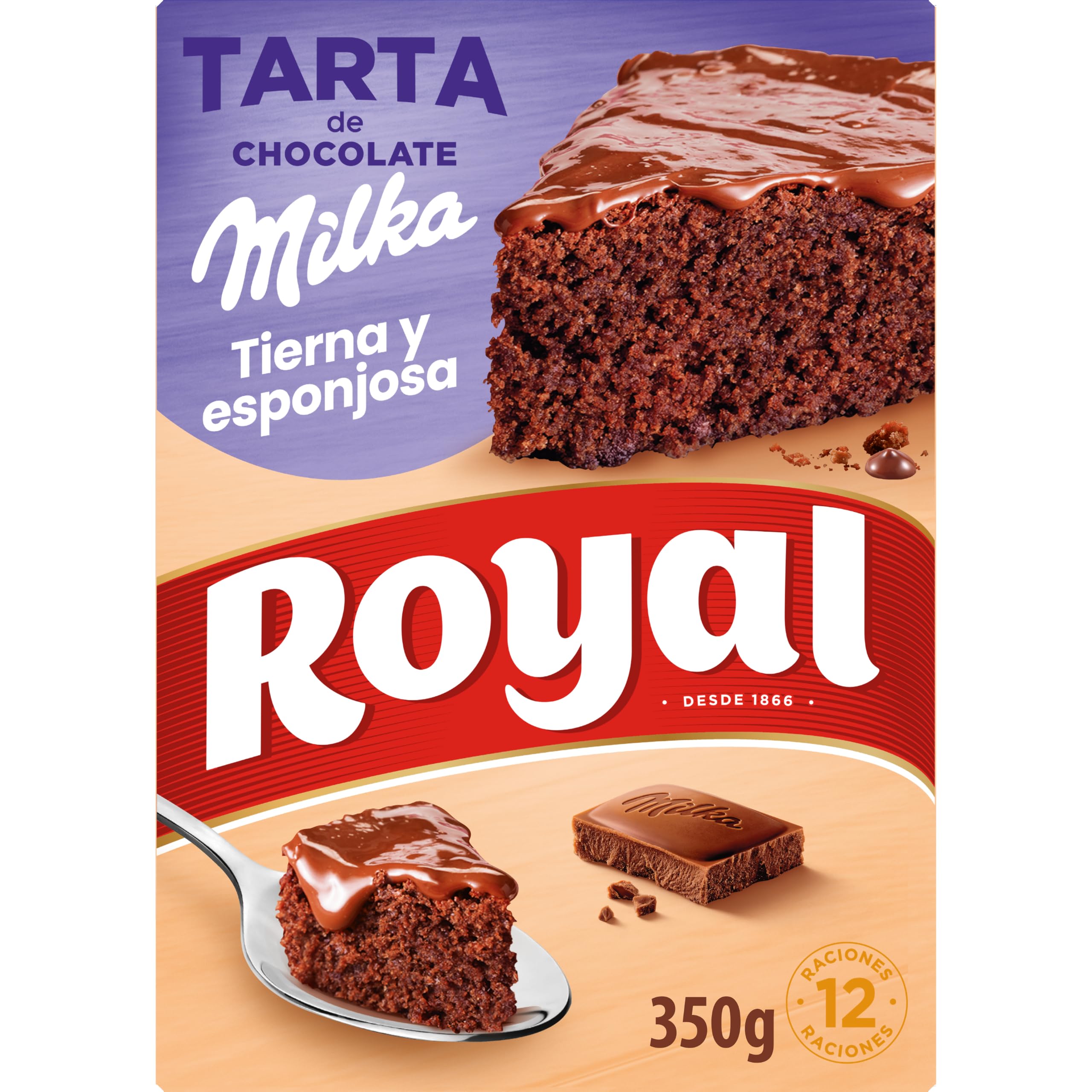 Milka Royal Tarta de Chocolate Preparado en Polvo 350 g 12 Raciones