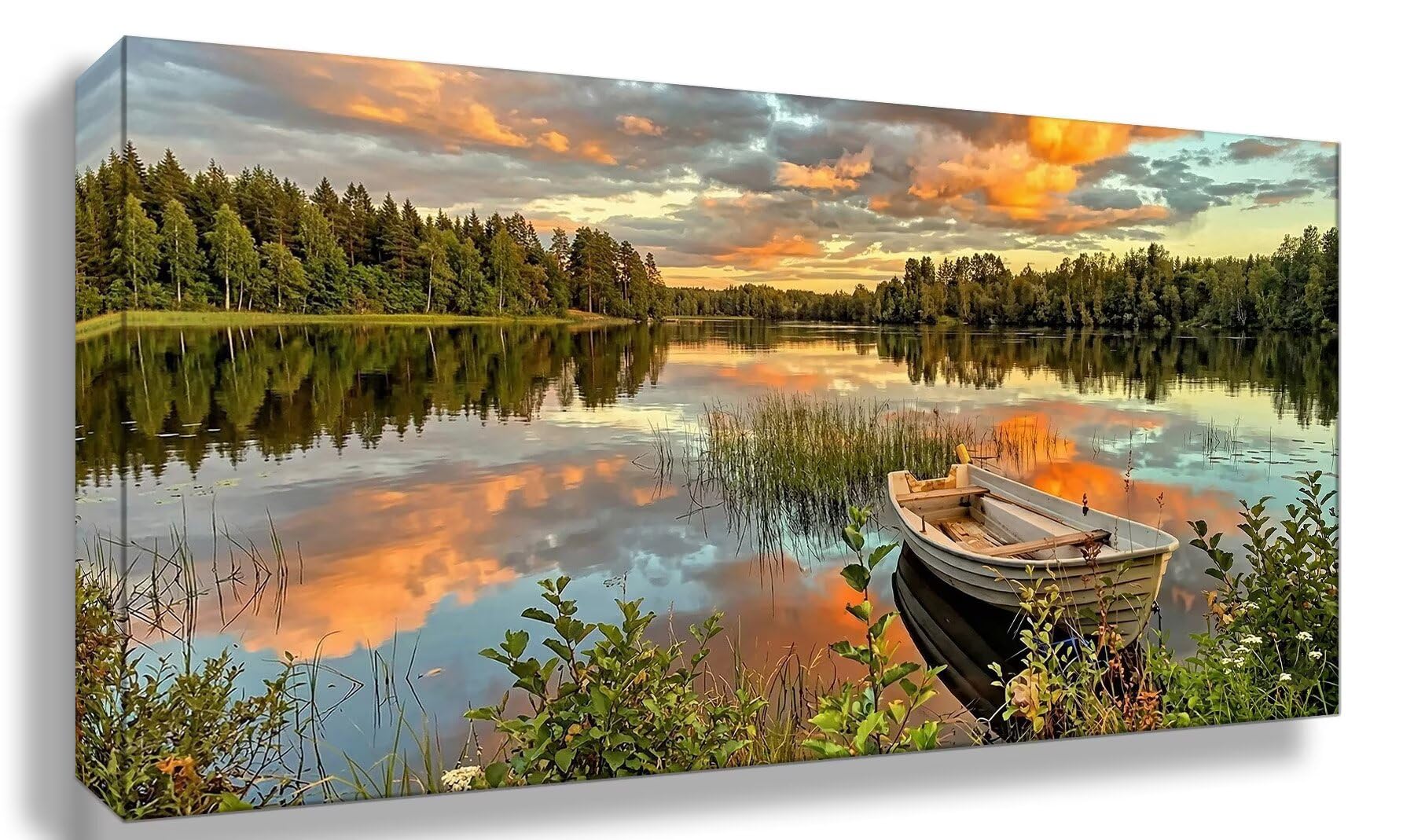 Diamond Painting Landschaft, Boot Diamond Painting Erwachsene, 5D DIY Vollbohrer Diamanten Paint by Numbers, Kreatives für Erwachsene Mosaik Bastelset für Home Wand Deko, Geschenk, 80x160cm, Cod-716