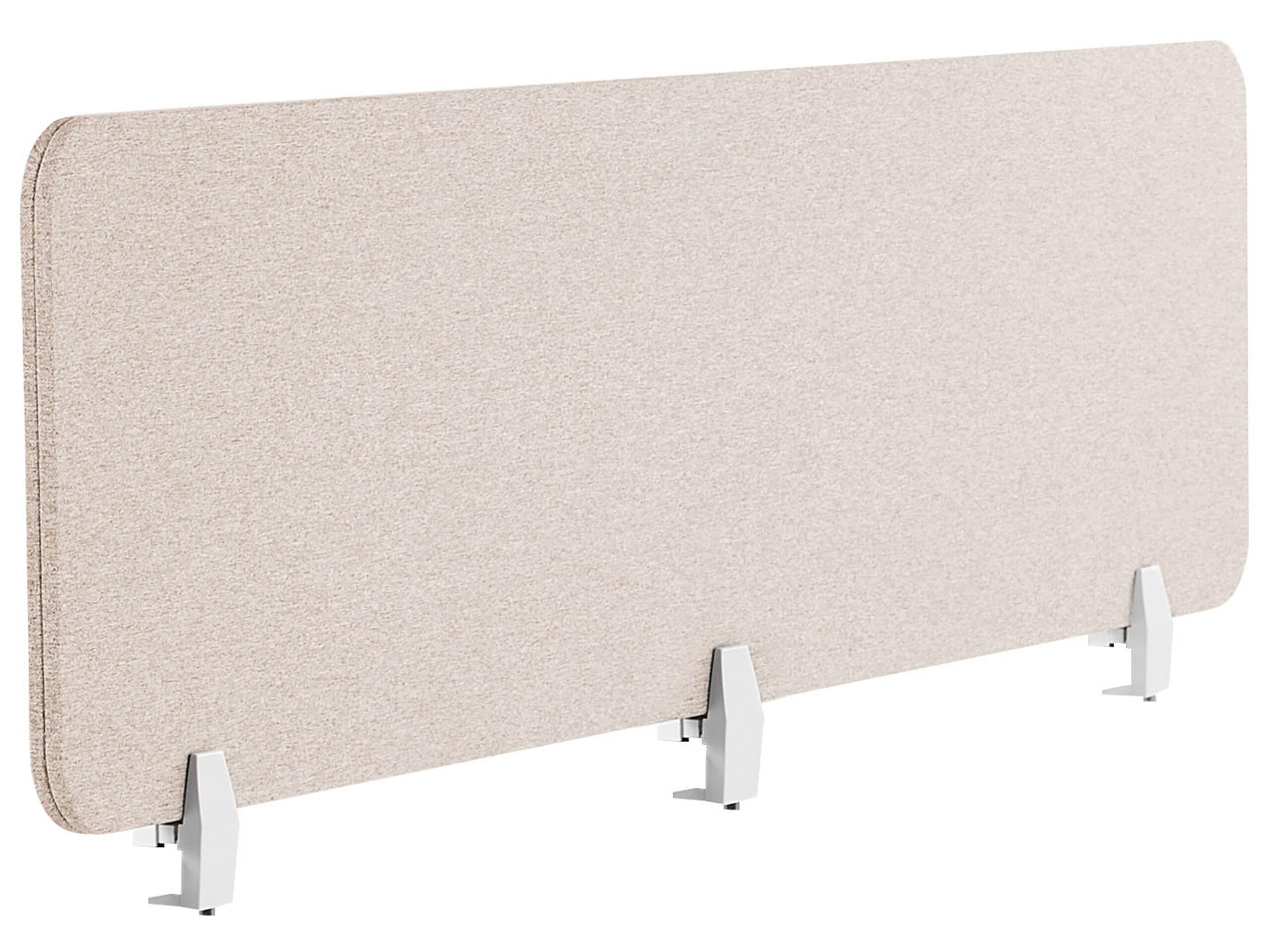 Beliani Pannello Divisorio Fonoassorbente per scrivania in Pet Beige 180 x 40 cm